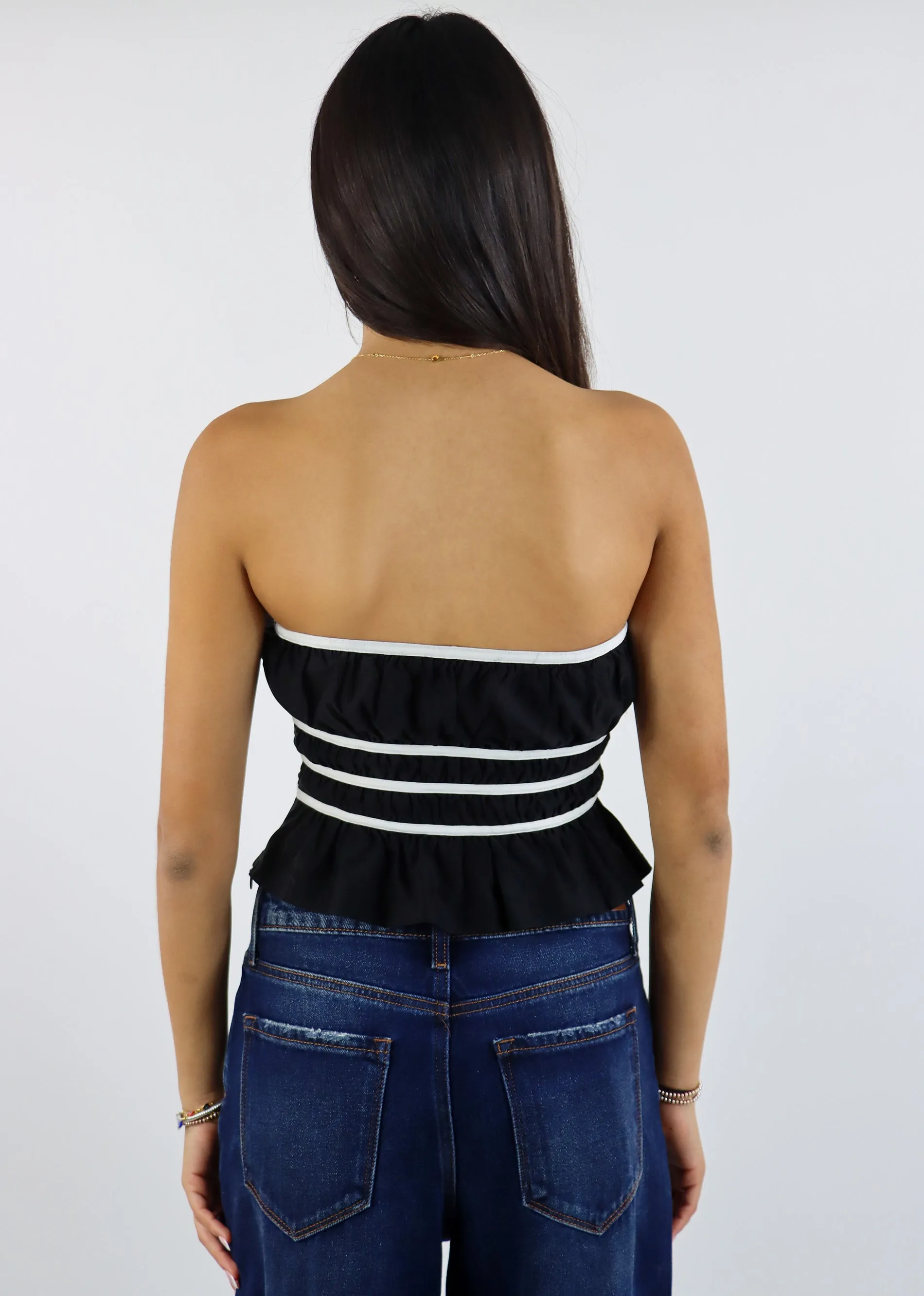 Moonflower Tube Top ★ Black & White sold by Rock N Rags product image thumbnail 4
