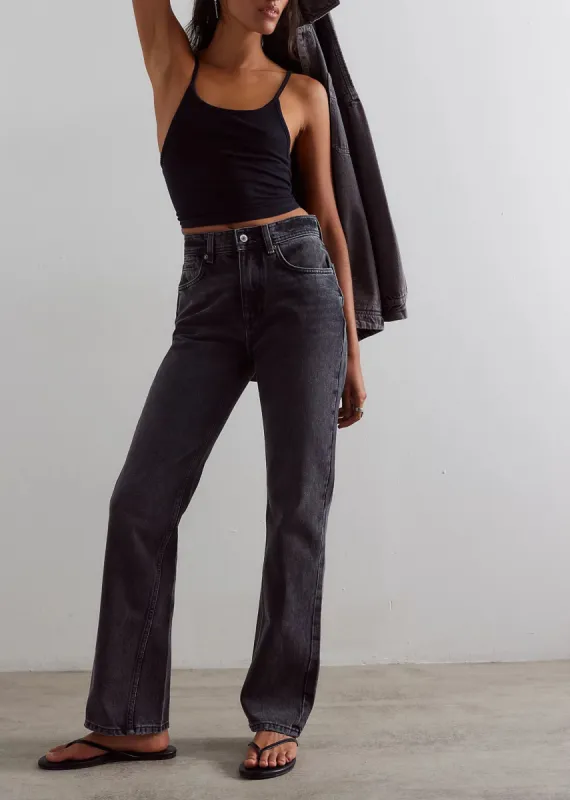 Free People Xena Slim Straight Jeans ★ Black sold by Rock N Rags