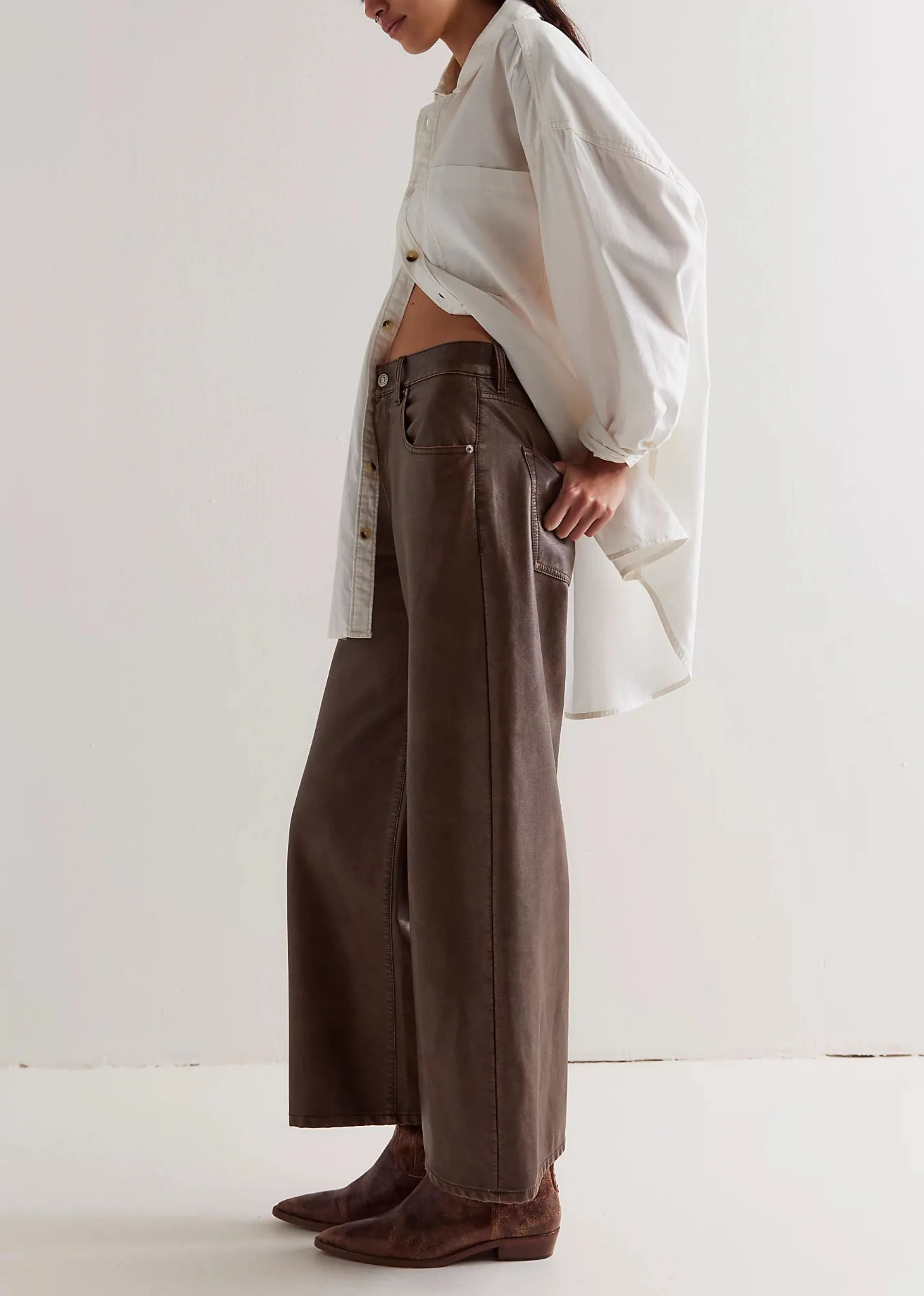 Free People Misha Vegan Leather Pants ★ Brown sold by Rock N Rags product image thumbnail 4