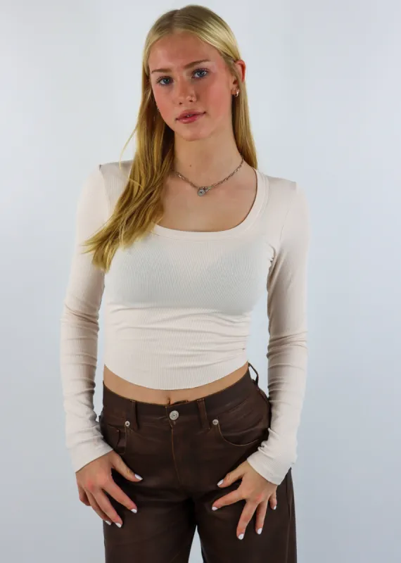 I Wonder Long Sleeve Top ★ Cream sold by Rock N Rags