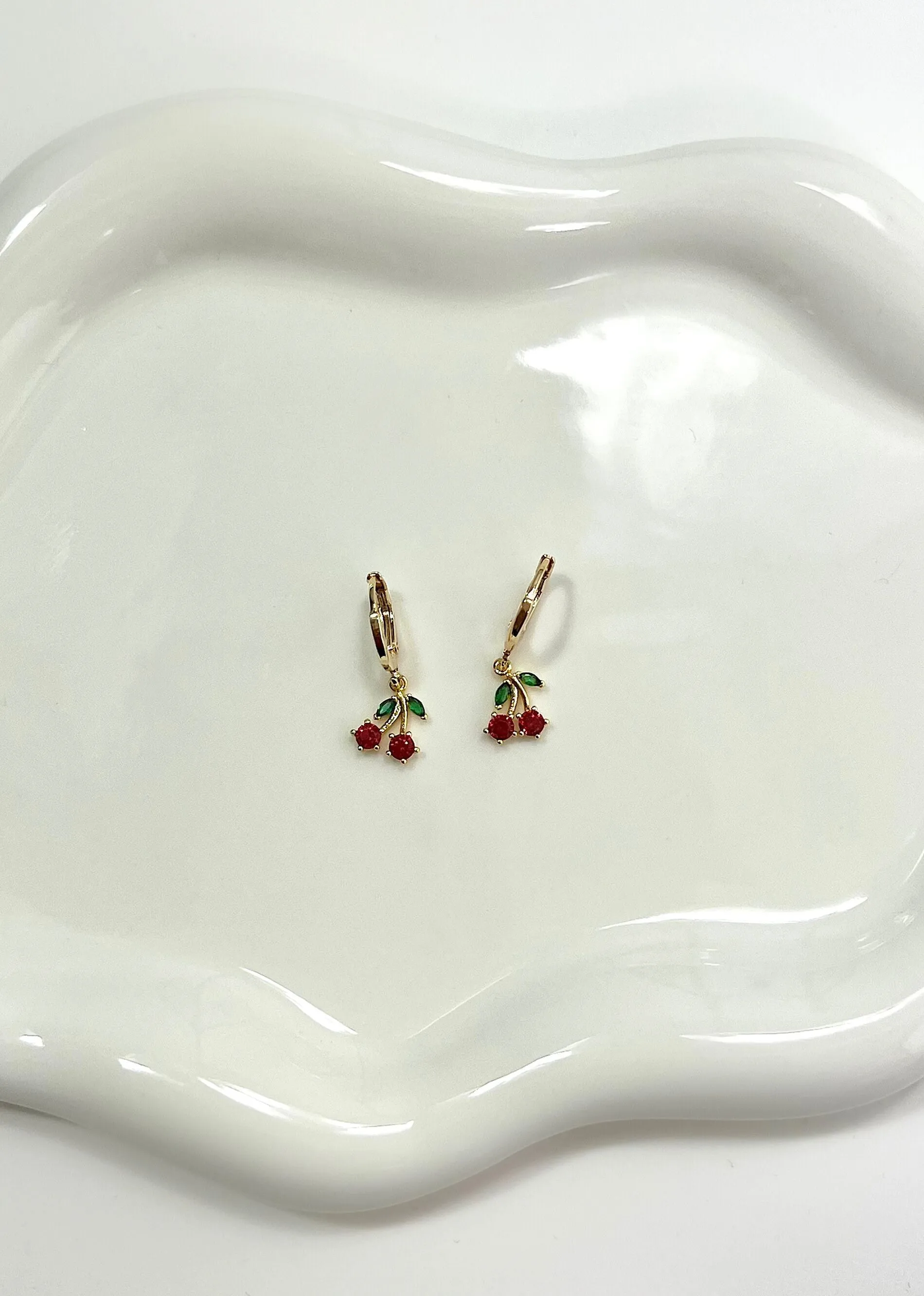 Red Cherry Wine Earrings ★ Gold sold by Rock N Rags product image thumbnail 3