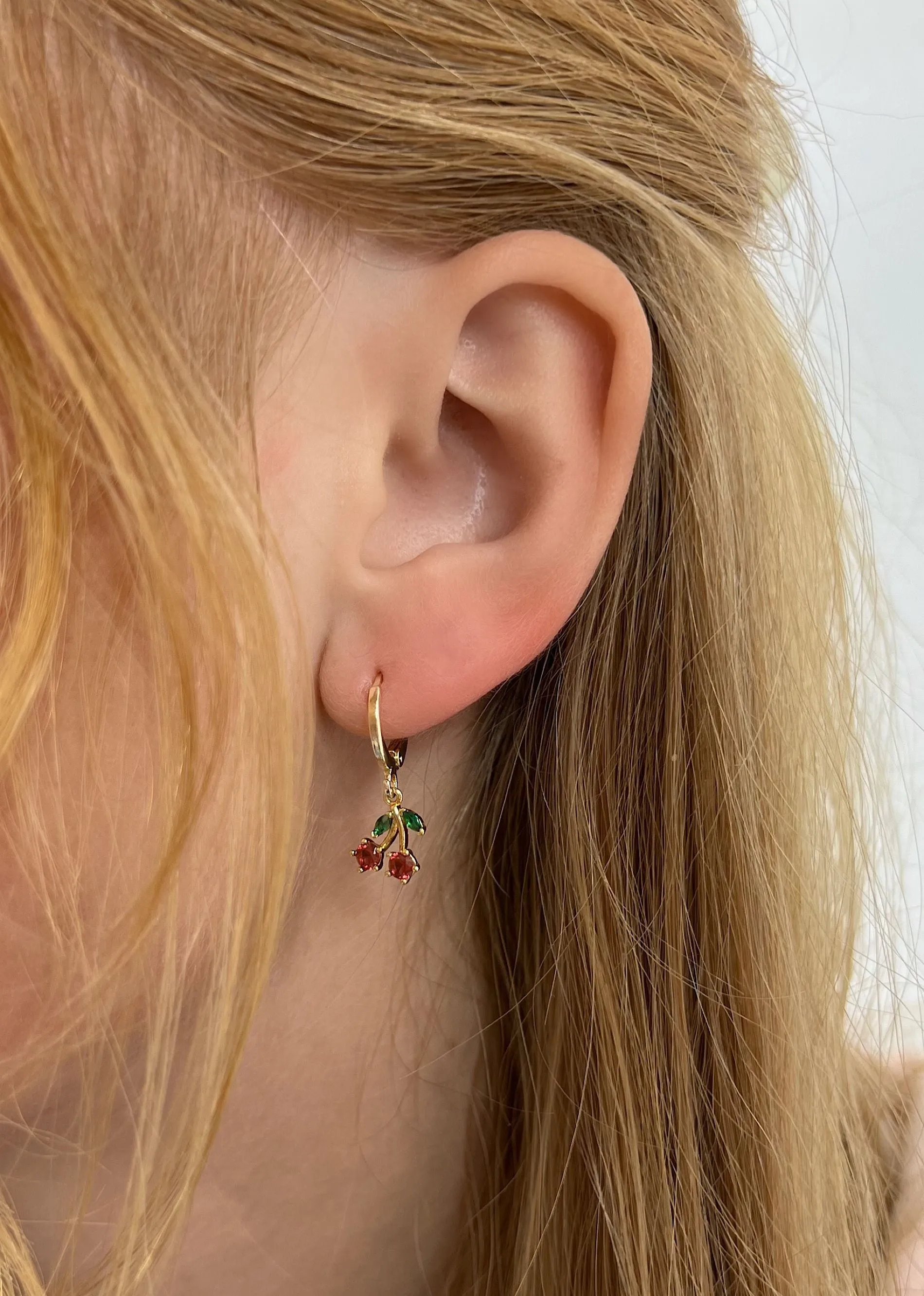 Red Cherry Wine Earrings ★ Gold sold by Rock N Rags product image thumbnail 2