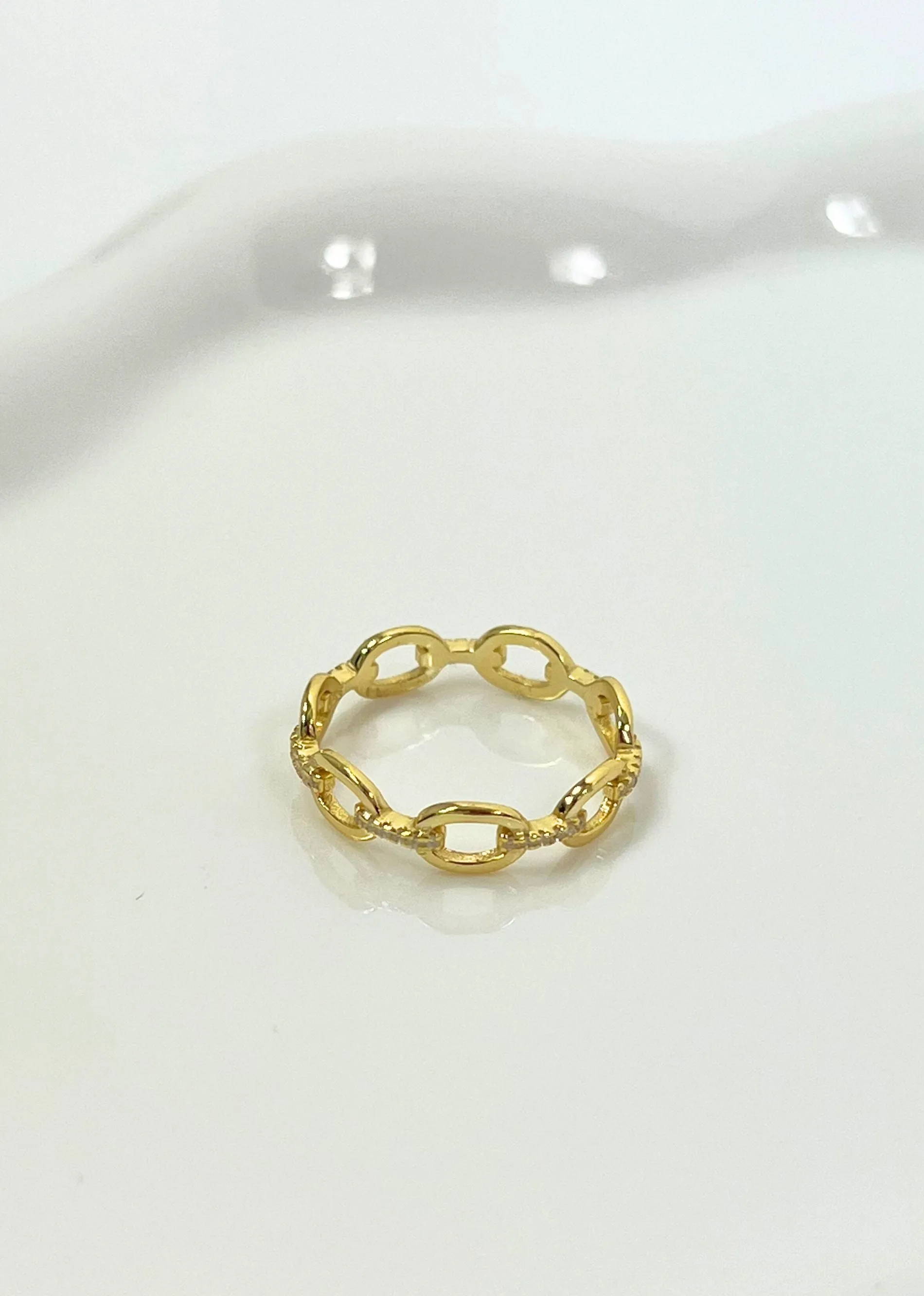 Oval Studded Chain Link Ring ★ Gold sold by Rock N Rags product image thumbnail 2