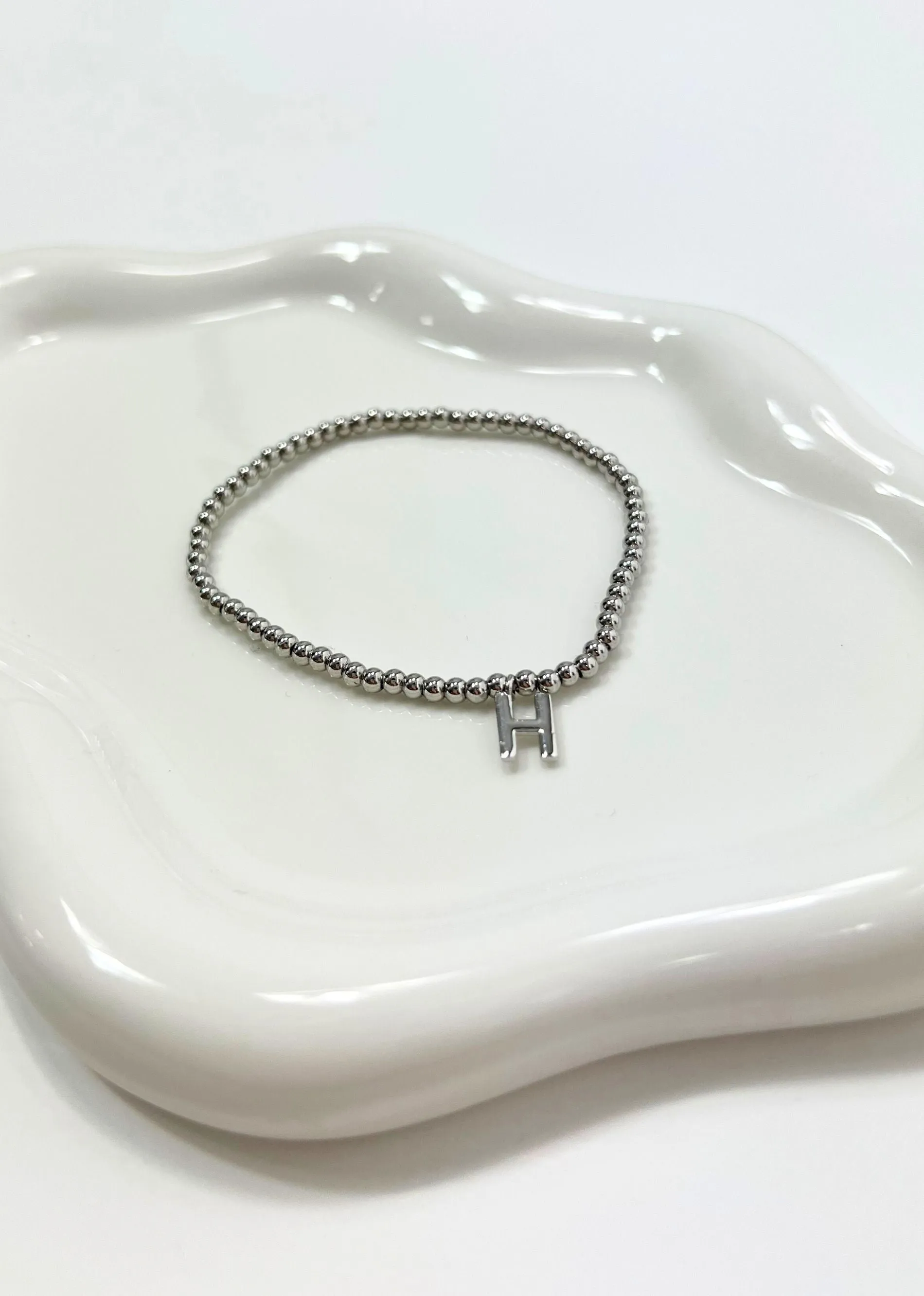 Beaded Initial Bracelet ★ Silver sold by Rock N Rags product image thumbnail 2