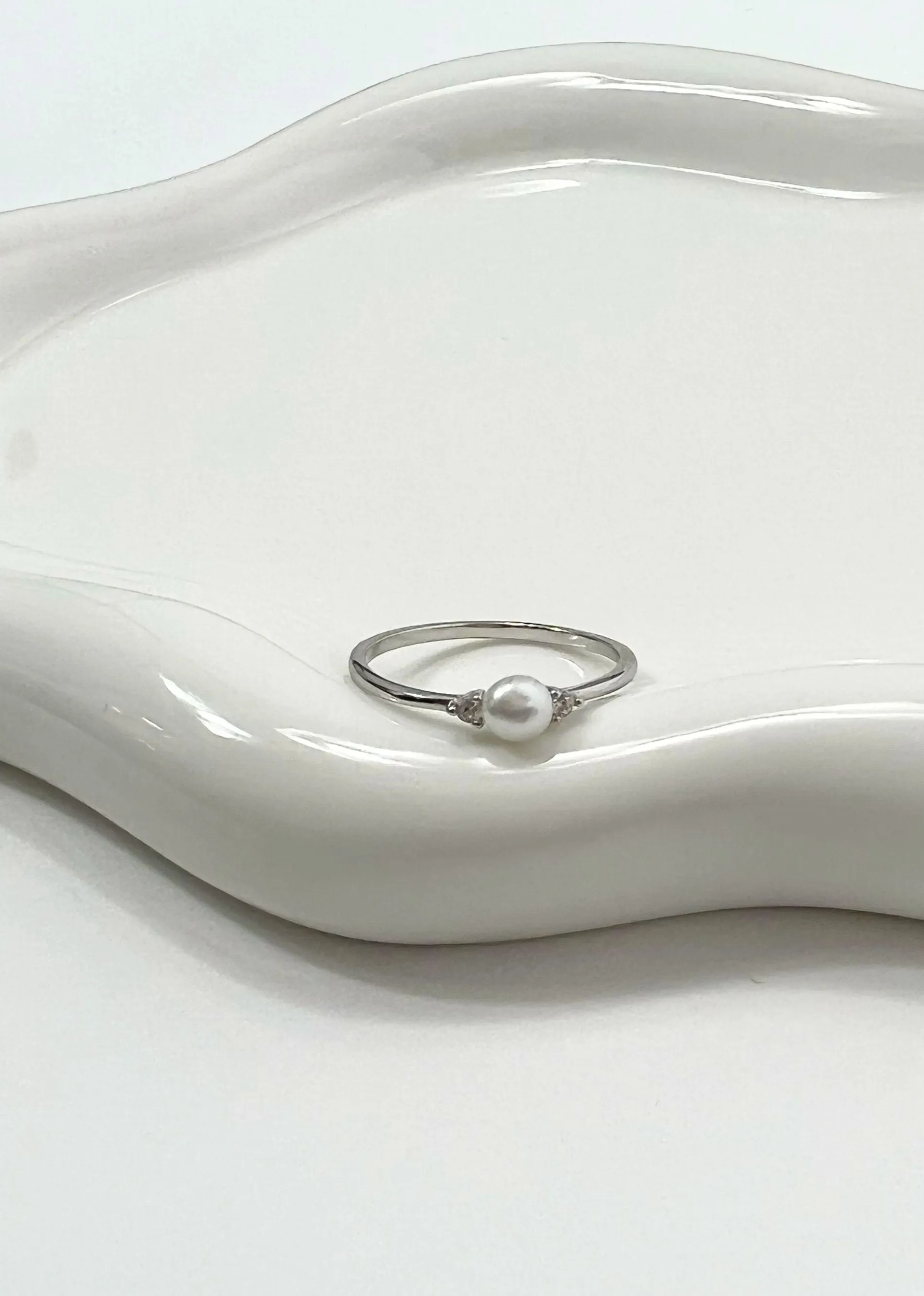 Pearl Rhinestone Ring ★ Silver sold by Rock N Rags product image thumbnail 3