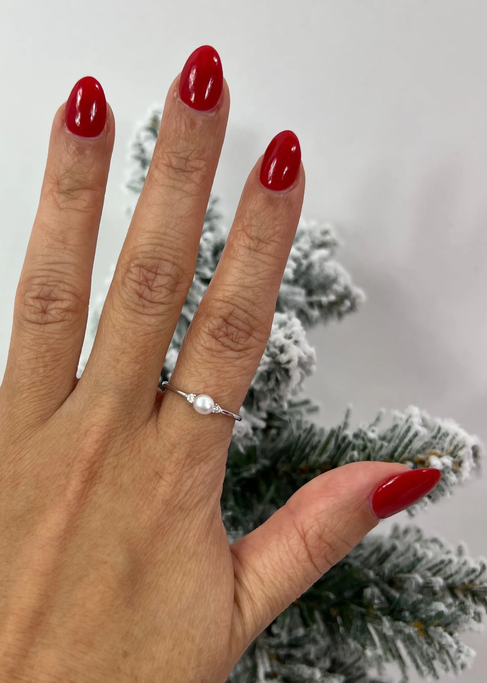 Pearl Rhinestone Ring ★ Silver sold by Rock N Rags product image thumbnail 2