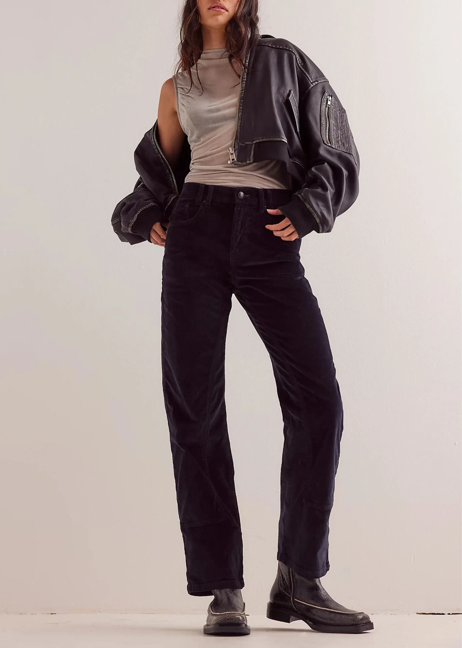 Free People Risk Taker Cord Straight ★ Black sold by Rock N Rags