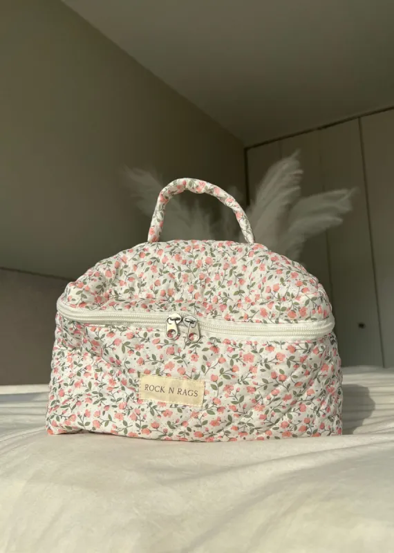 Rock N Rags Quilted Makeup Bag ★ Pink Floral sold by Rock N Rags