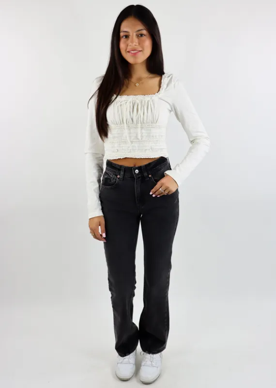 Free People Scarlett Smocked Long Sleeve ★ Ivory sold by Rock N Rags