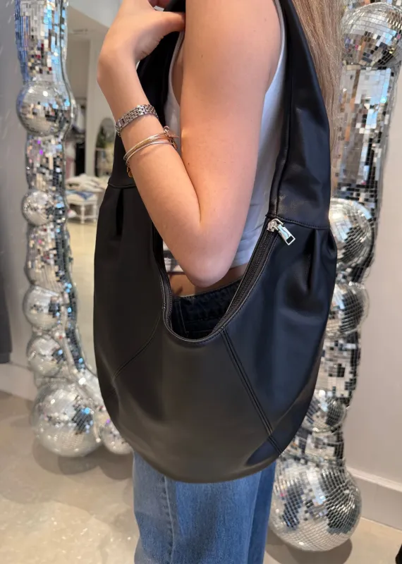 Slouchy Leather Shoulder Bag ★ Black sold by Rock N Rags