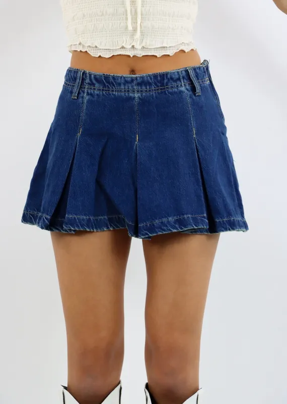 Free People Madison Ave Denim Mini Skirt ★ Dark Wash sold by Rock N Rags