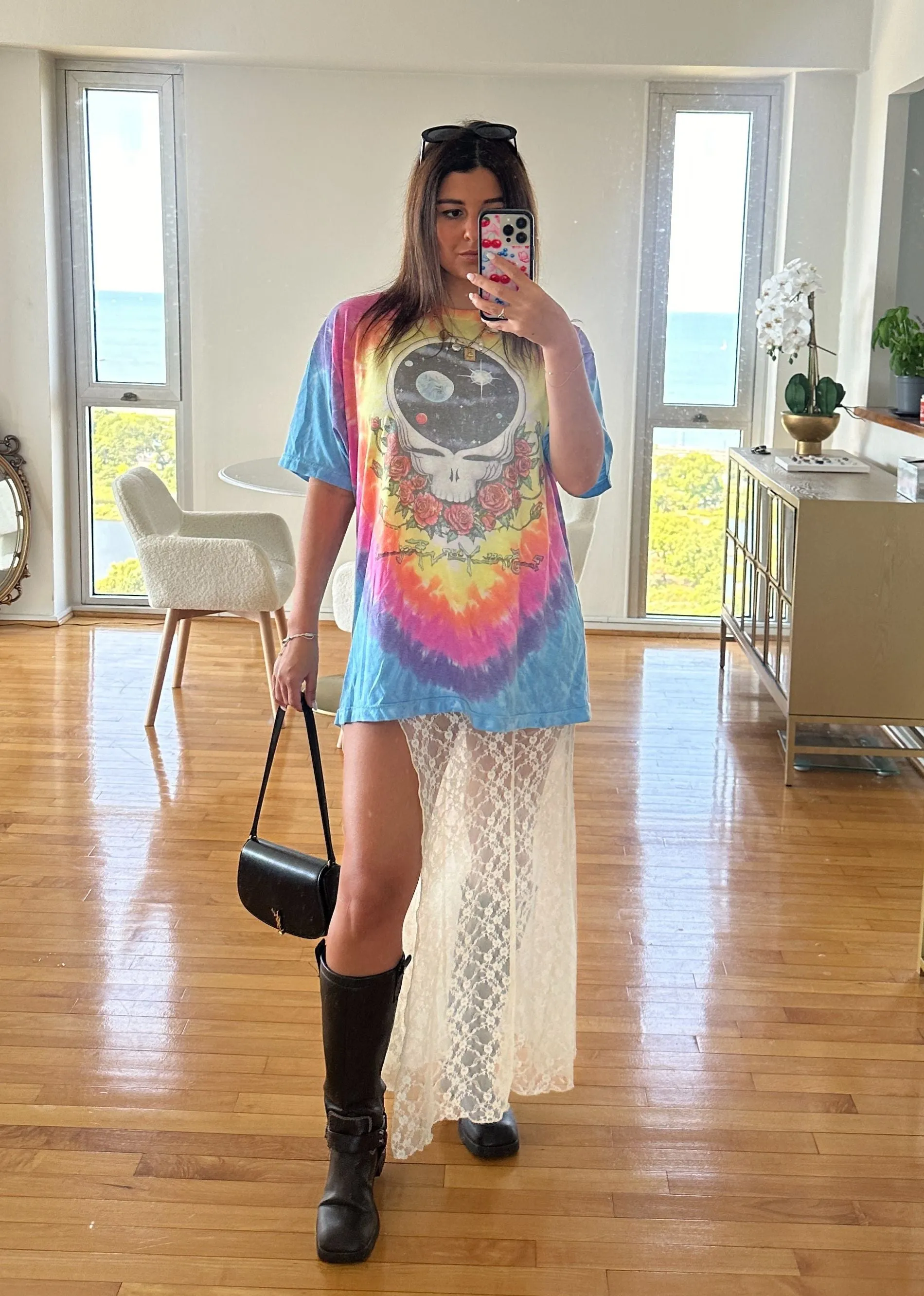 Grateful Dead Vintage Space Face Tee ★ Rainbow Tie Dye sold by Rock N Rags