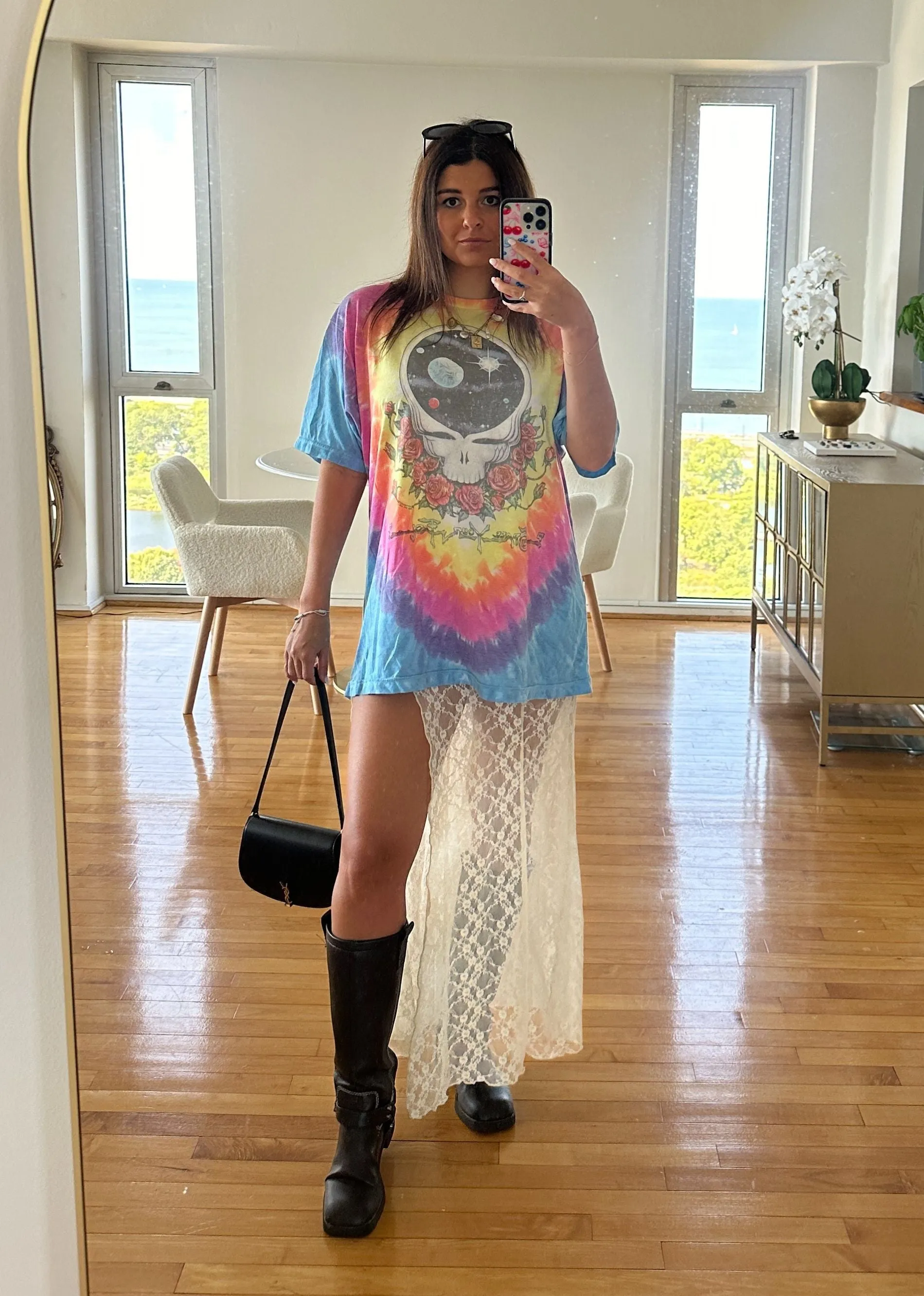 Grateful Dead Vintage Space Face Tee ★ Rainbow Tie Dye sold by Rock N Rags product image thumbnail 4