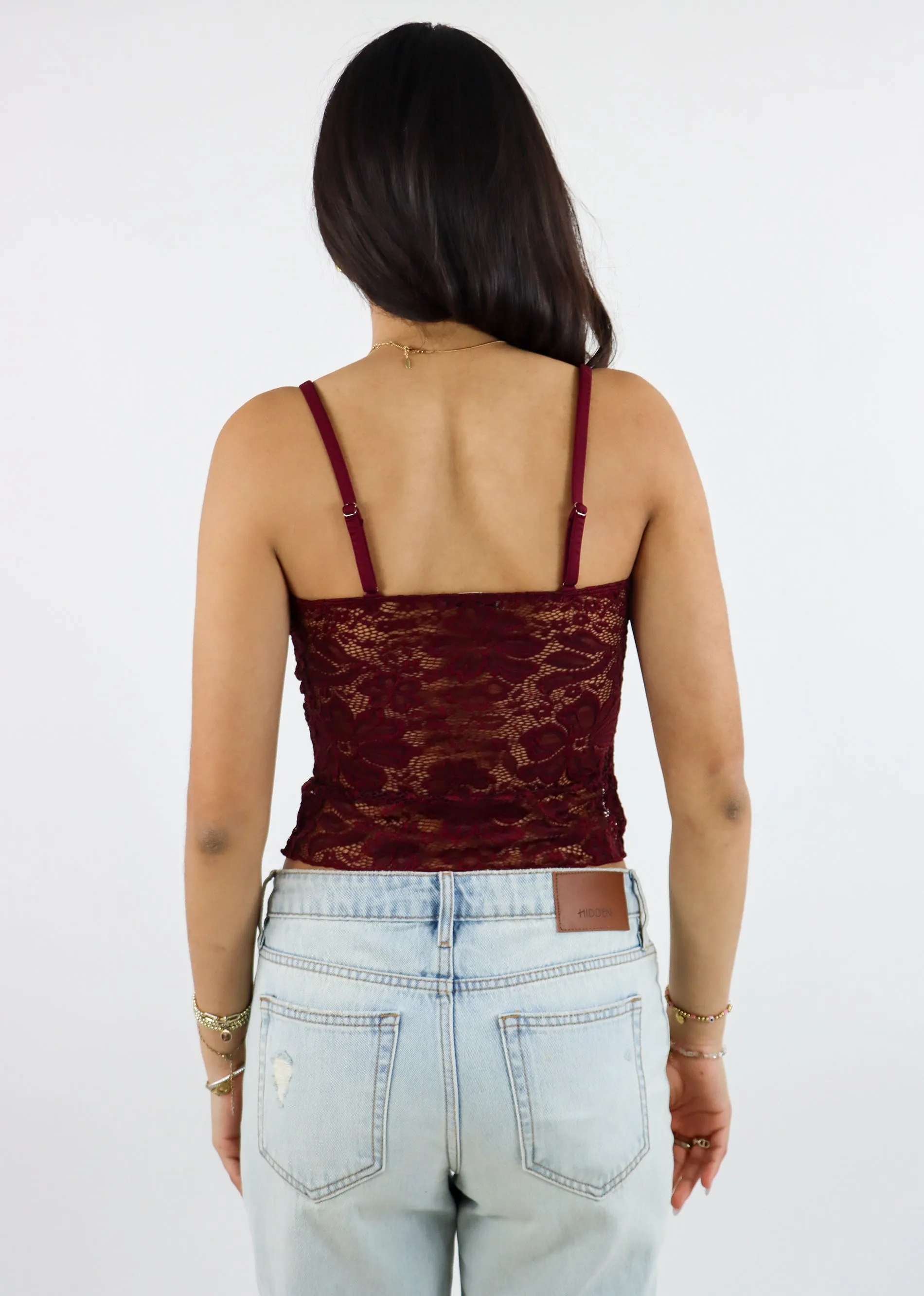 Floral Dreams Lace Cami Top ★ Burgundy sold by Rock N Rags product image thumbnail 3
