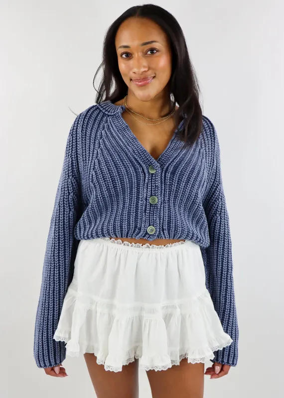 Free People Sweet Nothing Cardi ★ Heather Navy sold by Rock N Rags
