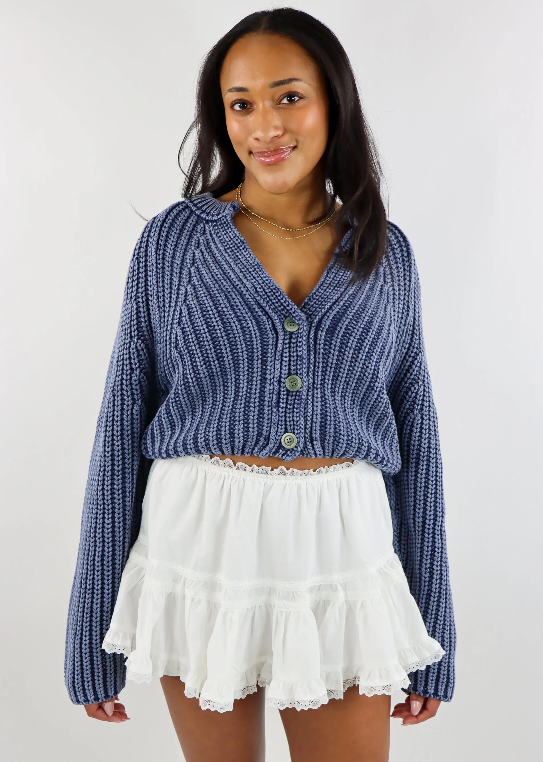 Free People Sweet Nothing Cardi ★ Heather Navy sold by Rock N Rags