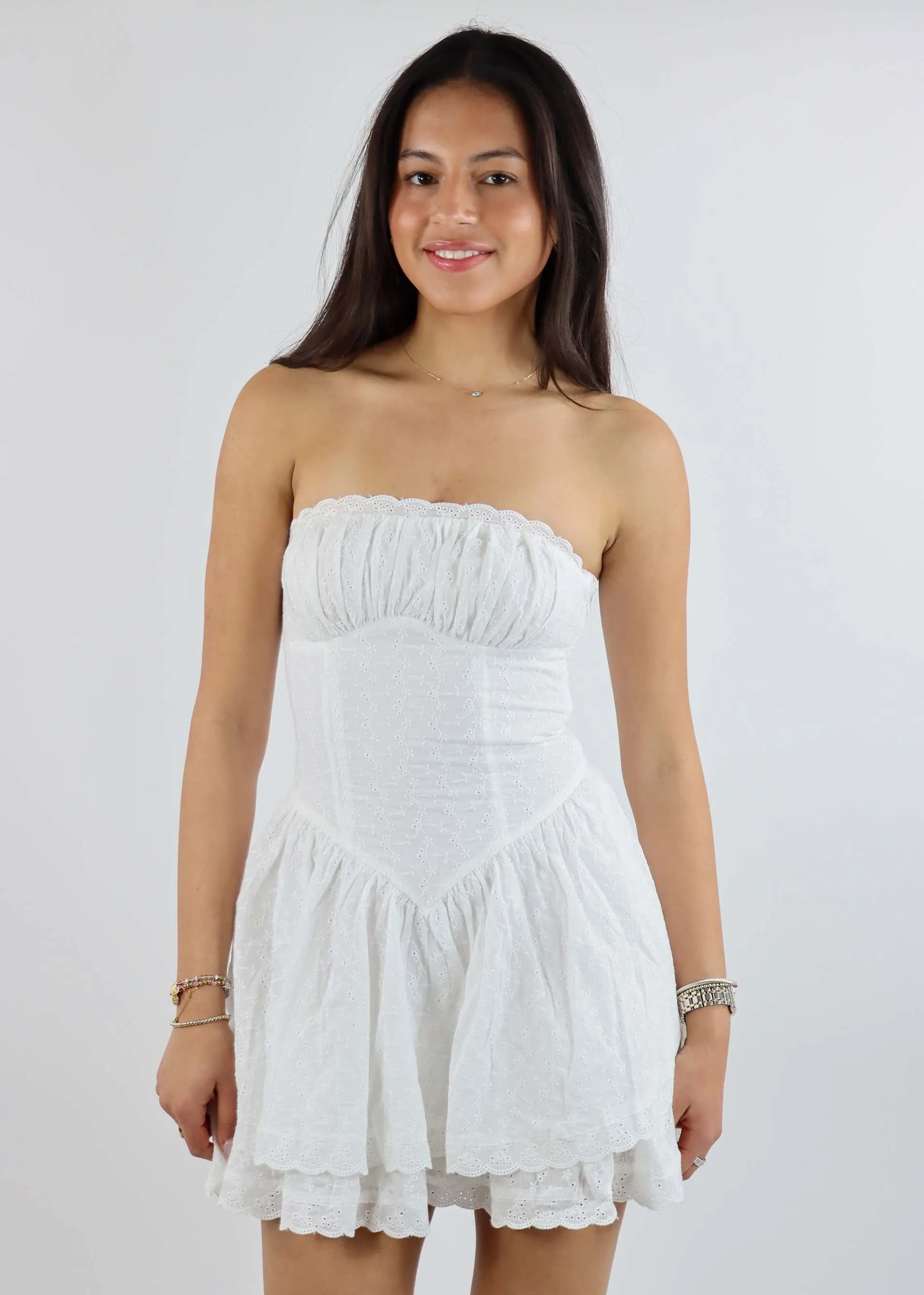 My Girl Eyelet Mini Dress ★ White sold by Rock N Rags product image thumbnail 2