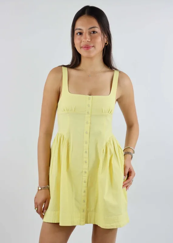 Free People Astrid Oxford Mini Dress ★ Yellow sold by Rock N Rags