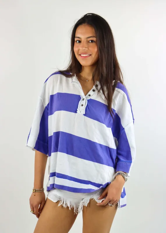 Free People Wonderful Tee ★ Blue and White sold by Rock N Rags