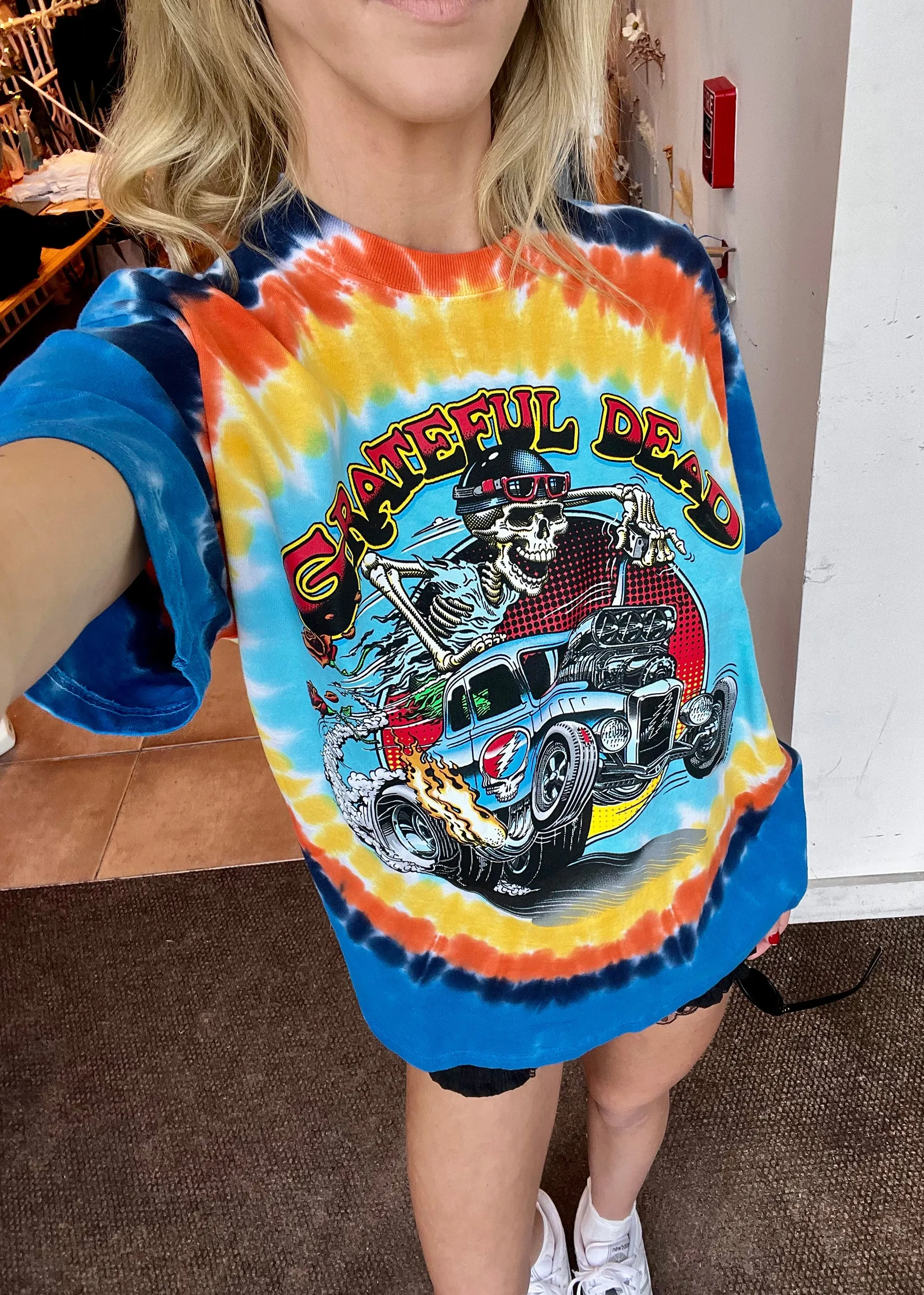 Grateful Dead Steal Your Hot Rod Tee ★ Blue Orange Tie Dye sold by Rock N Rags