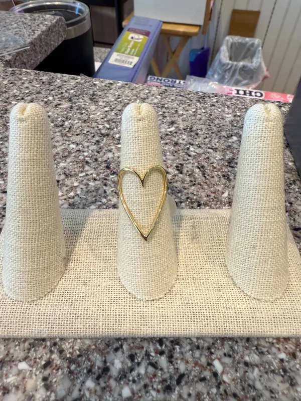 gold large heart ring sold by Rock N Rags