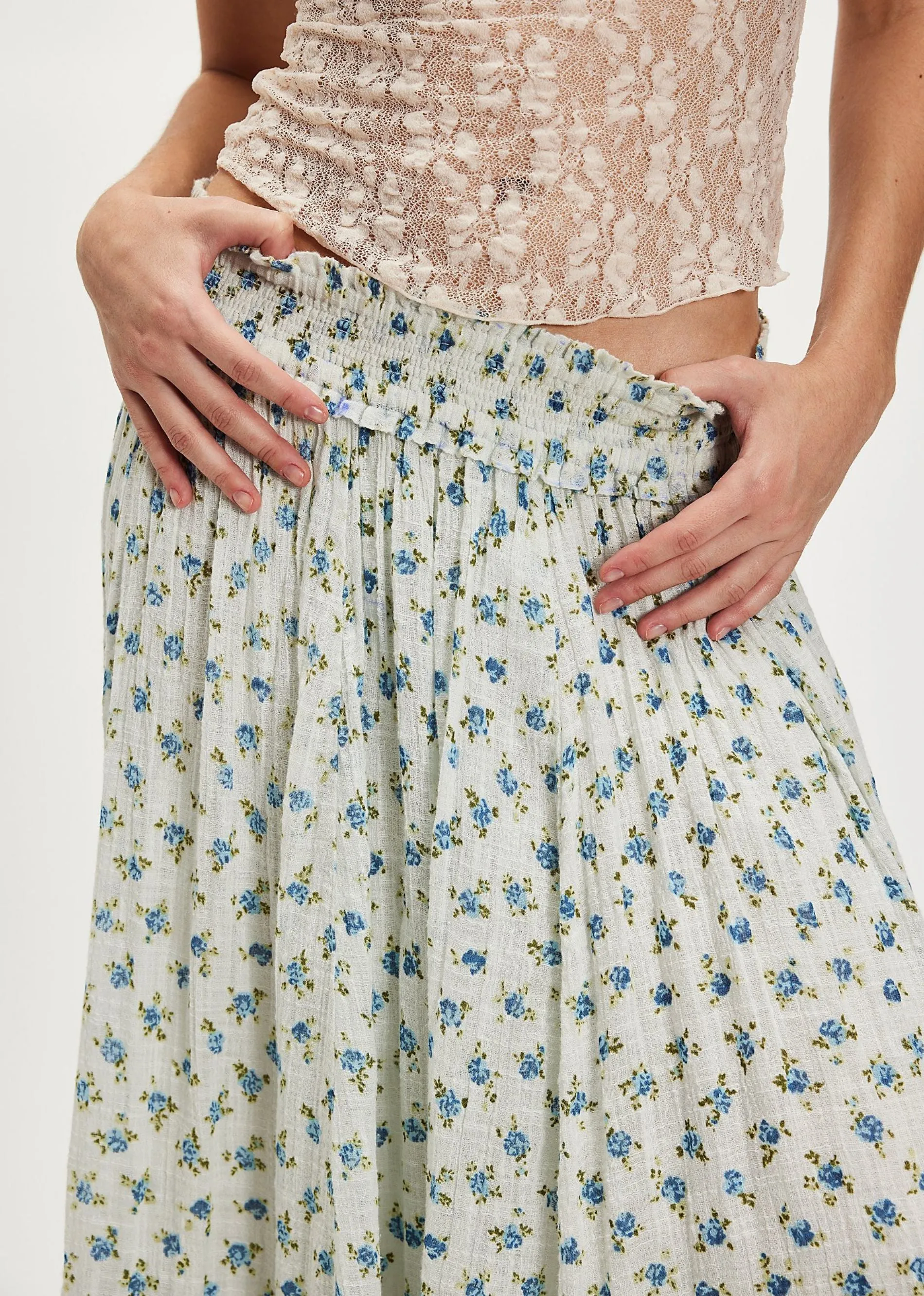 Free People Brynn Printed Maxi Skirt ★ Blue Floral sold by Rock N Rags product image thumbnail 3