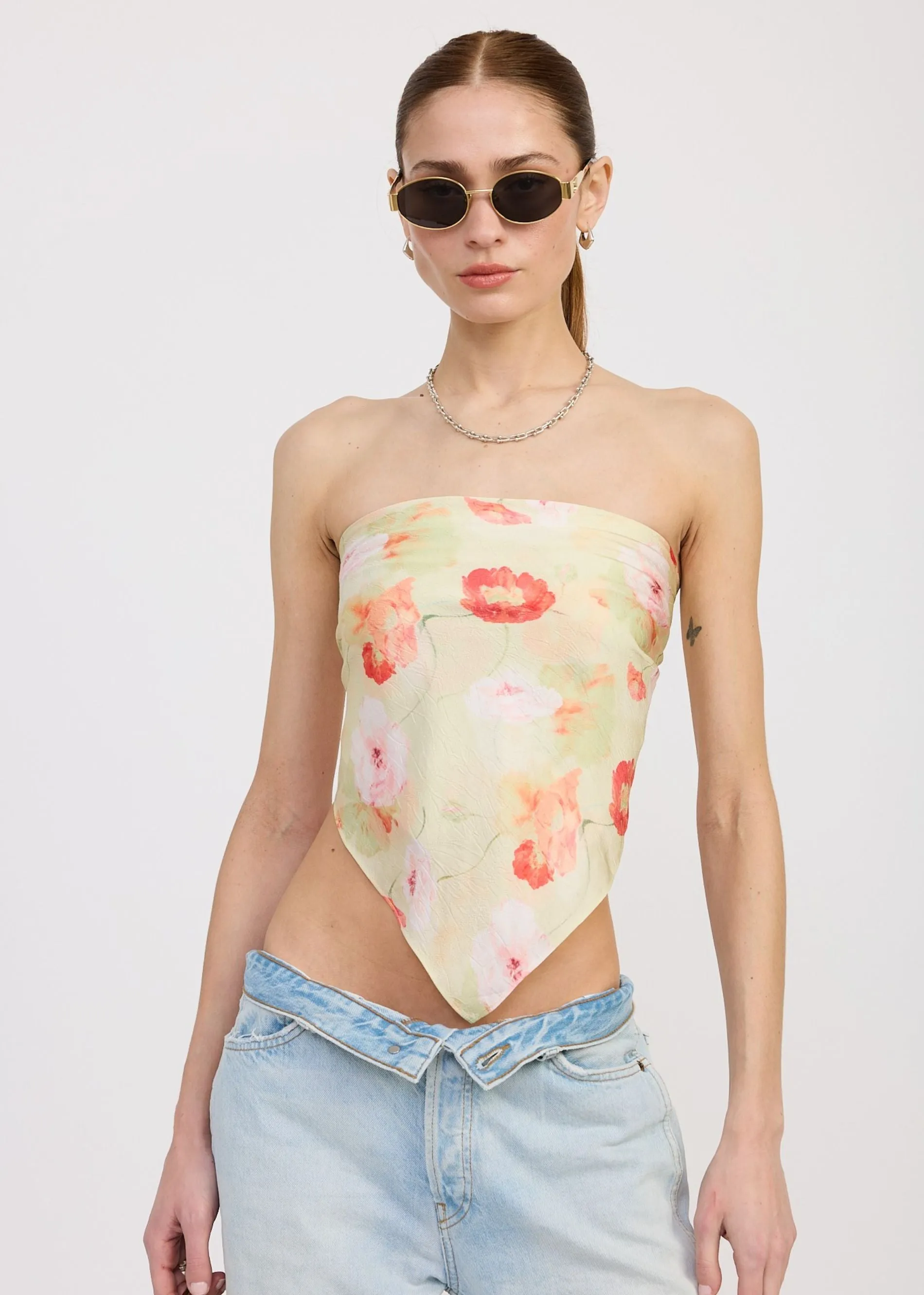 Soft Serve Scarf Top ★ Green Floral sold by Rock N Rags