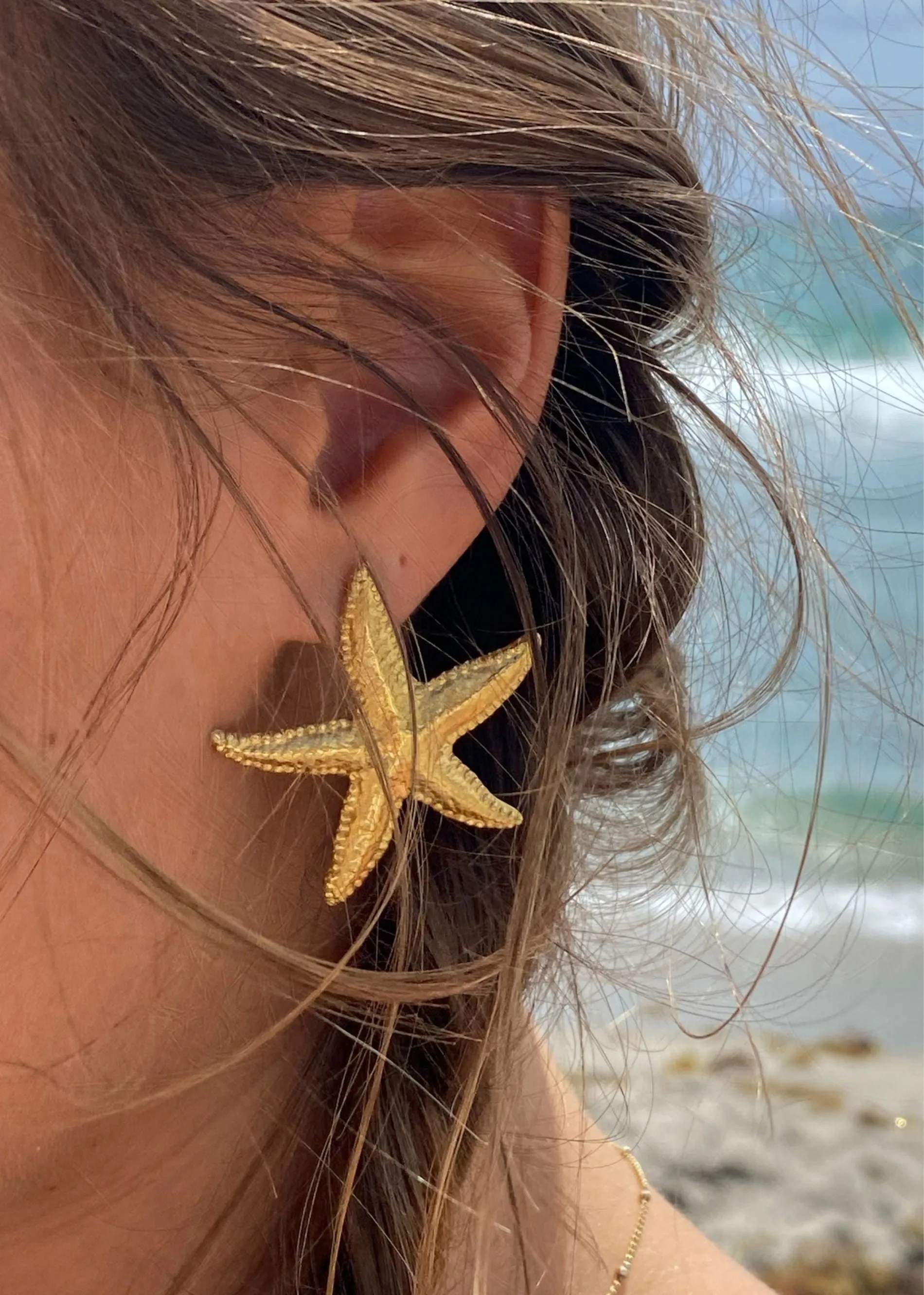 Aquamarine Starfish Earrings ★ Gold sold by Rock N Rags product image thumbnail 3