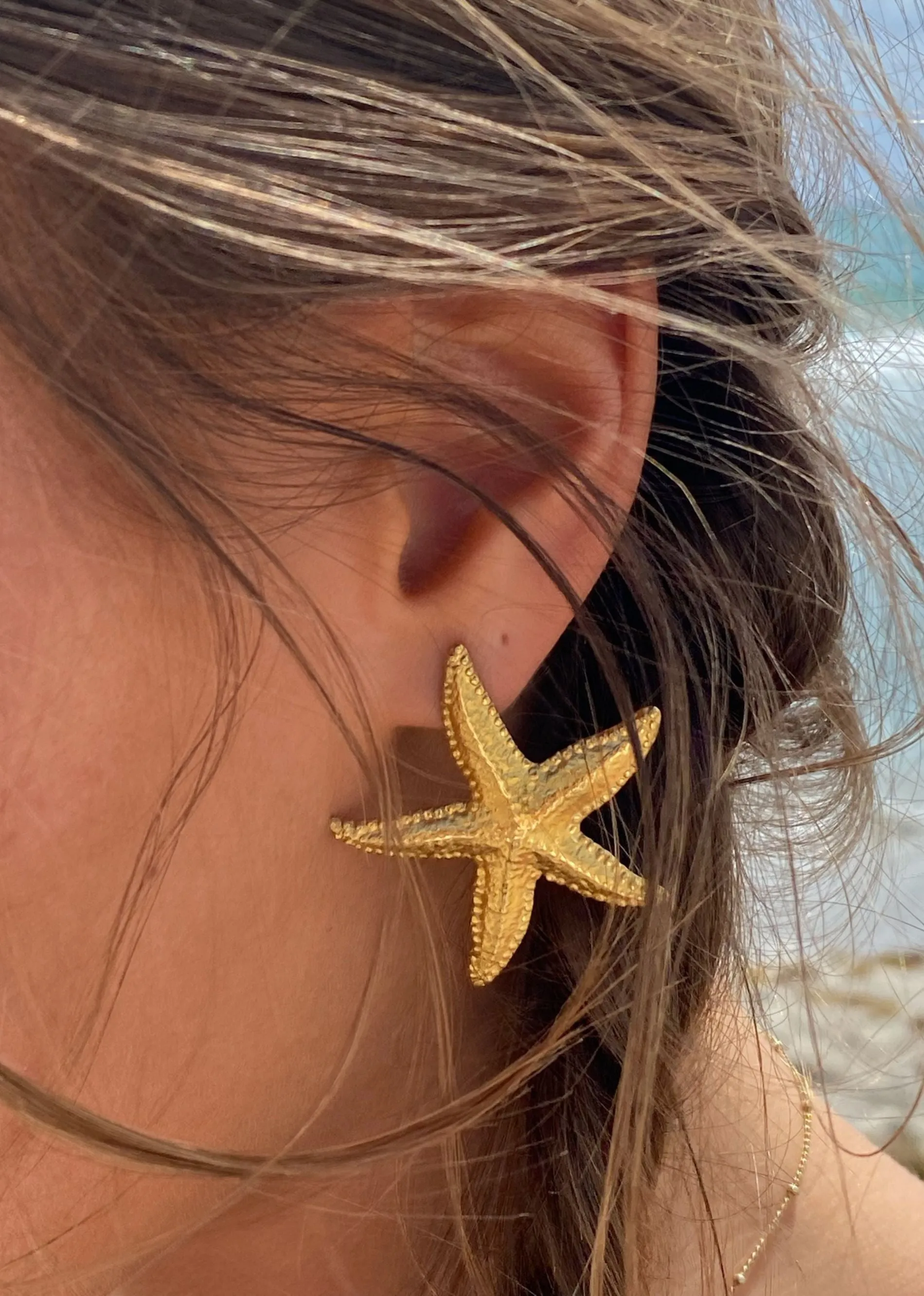 Aquamarine Starfish Earrings ★ Gold sold by Rock N Rags