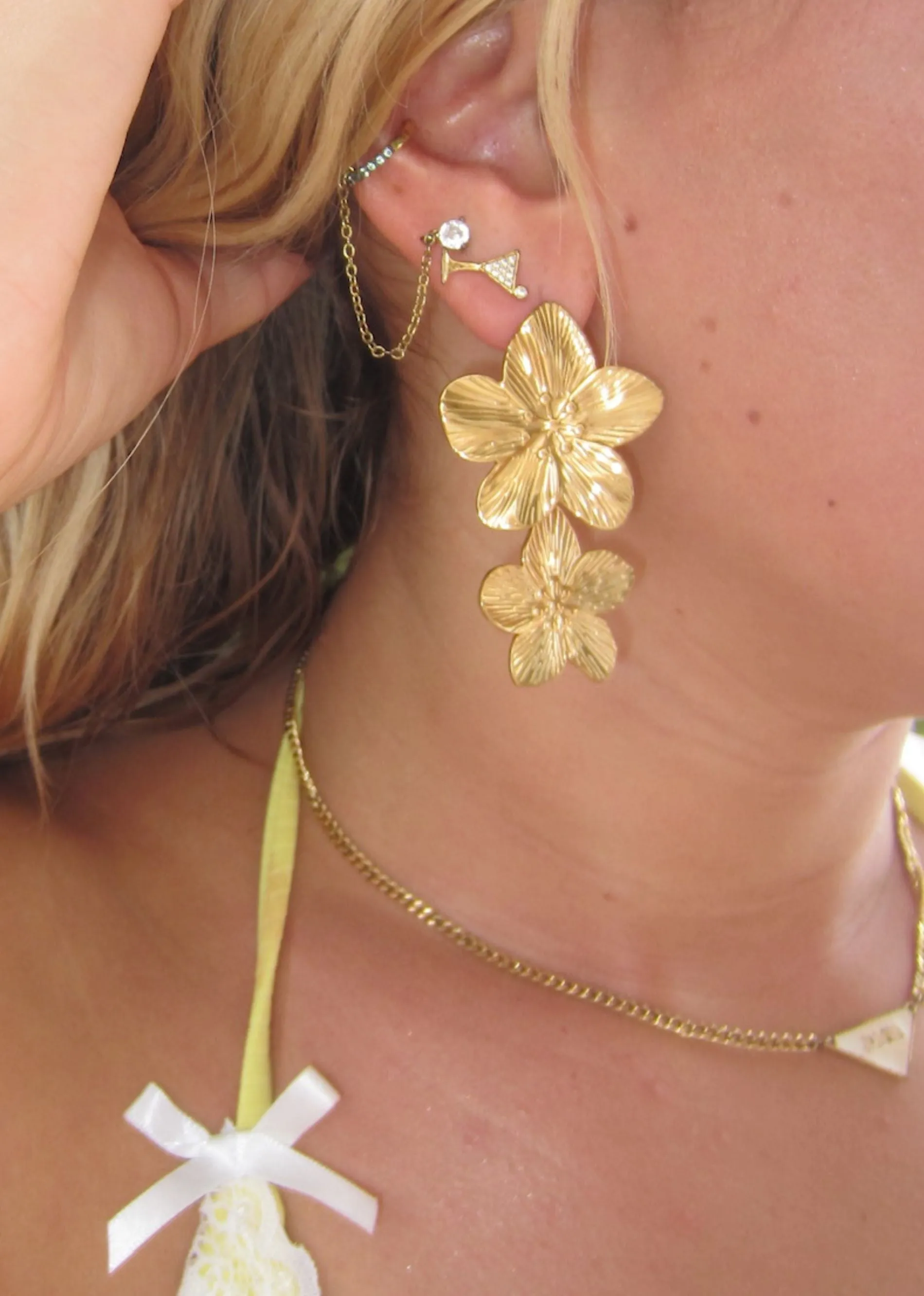 Golden Bloom Flower Earrings ★ Gold sold by Rock N Rags product image thumbnail 4