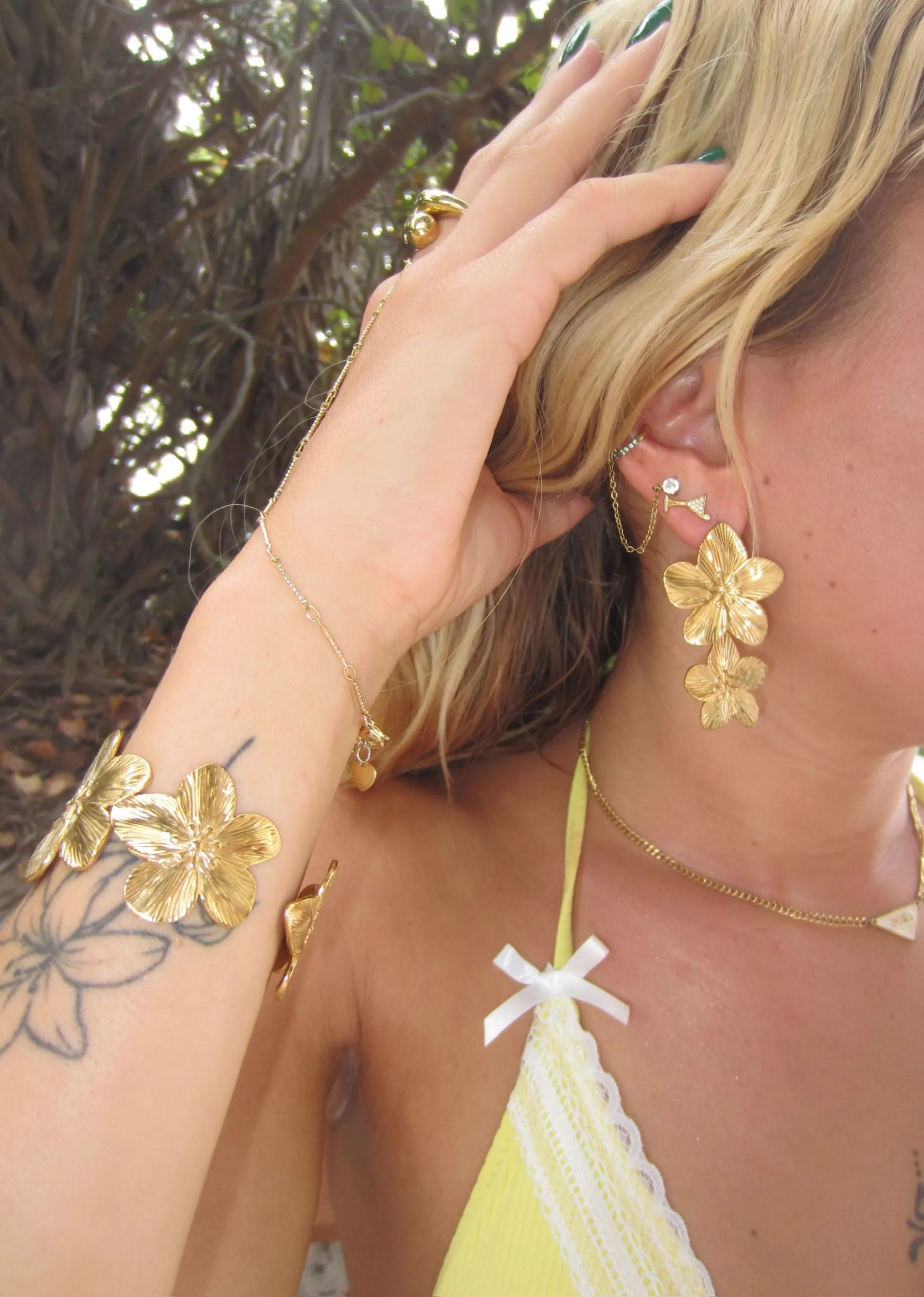 Golden Bloom Flower Earrings ★ Gold sold by Rock N Rags product image thumbnail 5