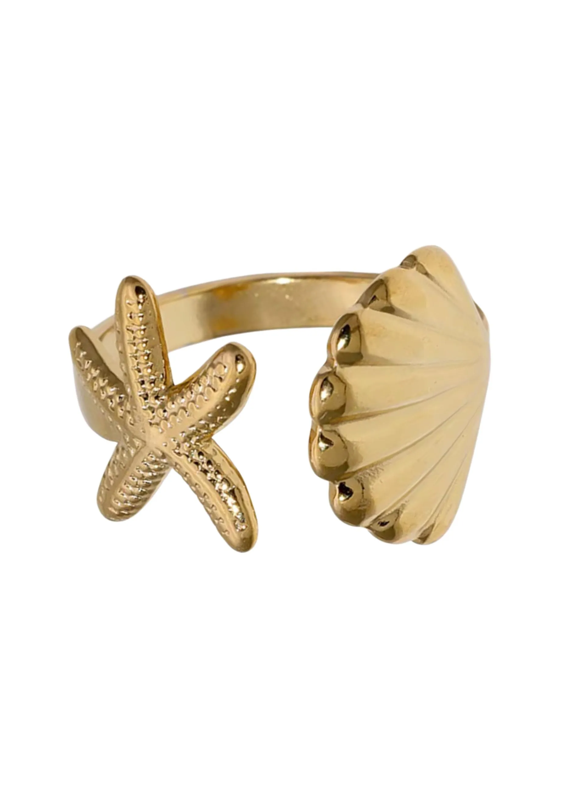 Starfish and Seashell Adjustable Ring ★ Multi sold by Rock N Rags
