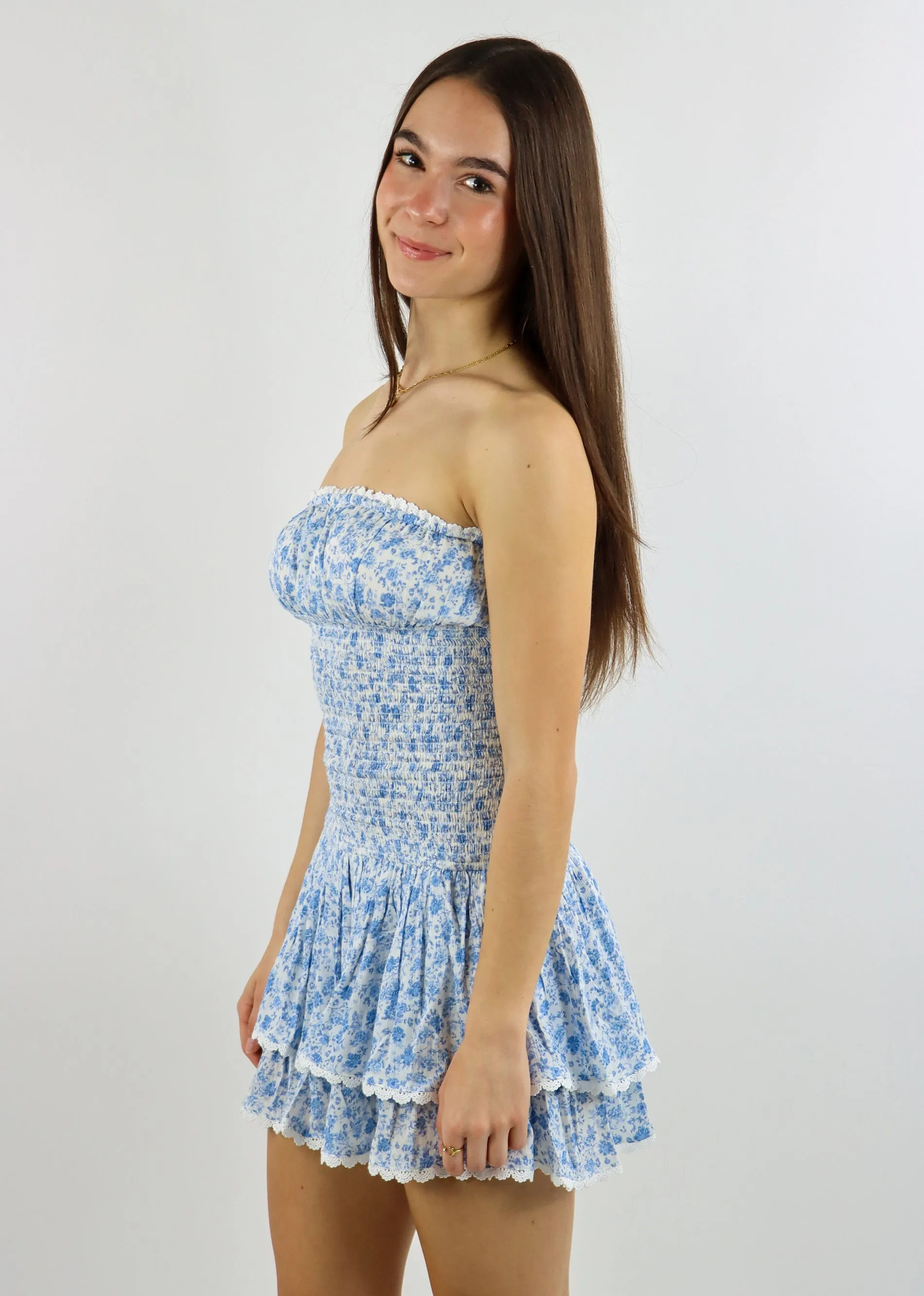 Something Beautiful Mini Dress ★ Blue Floral sold by Rock N Rags product image thumbnail 5