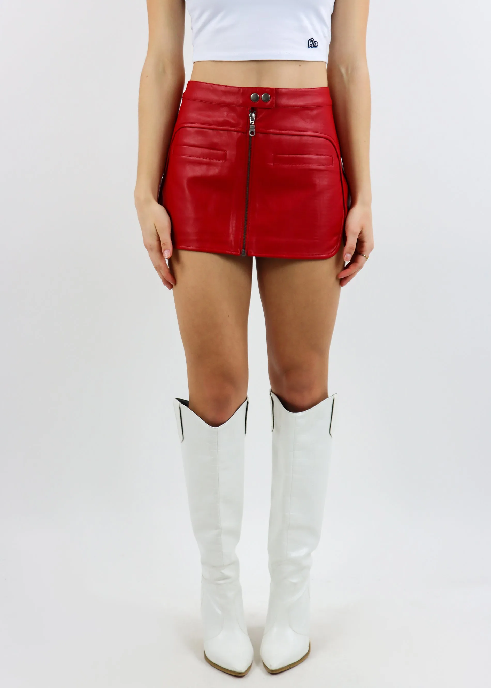 Maybe Later Mini Moto Skirt ★ Red sold by Rock N Rags product image thumbnail 2