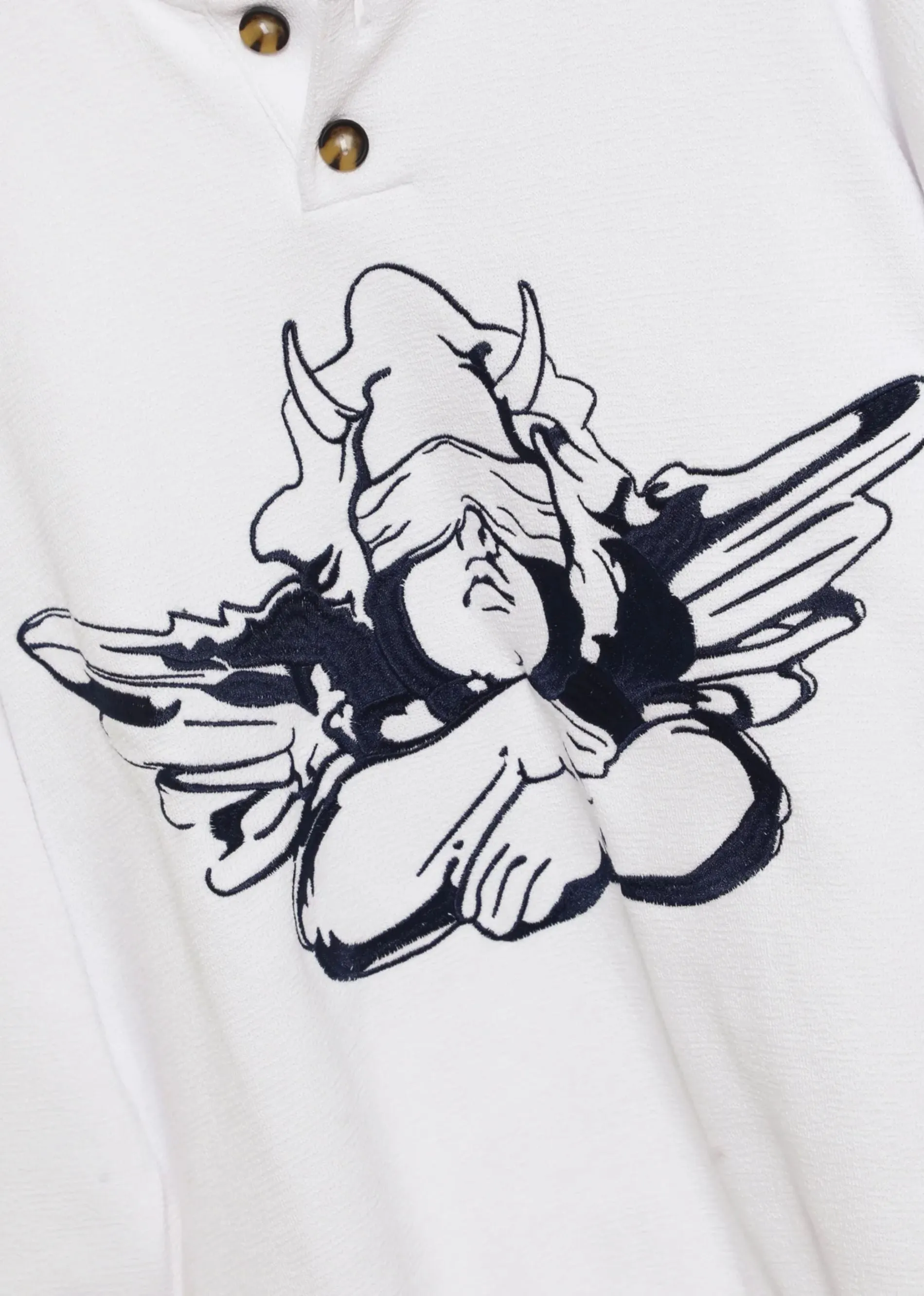 Boys Lie Navy Cherub University Henley Crewneck ★ White sold by Rock N Rags product image thumbnail 3