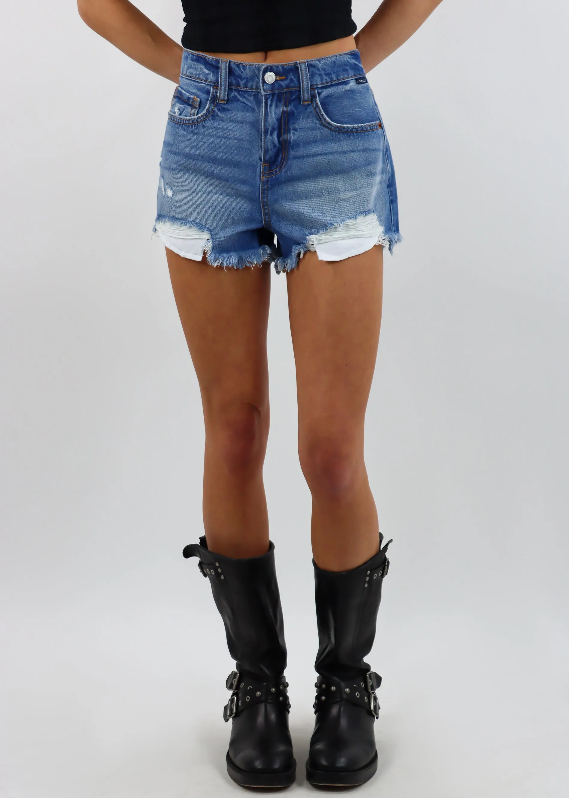 There She Goes High-Rise Denim Shorts ★ Medium Wash sold by Rock N Rags product image thumbnail 3