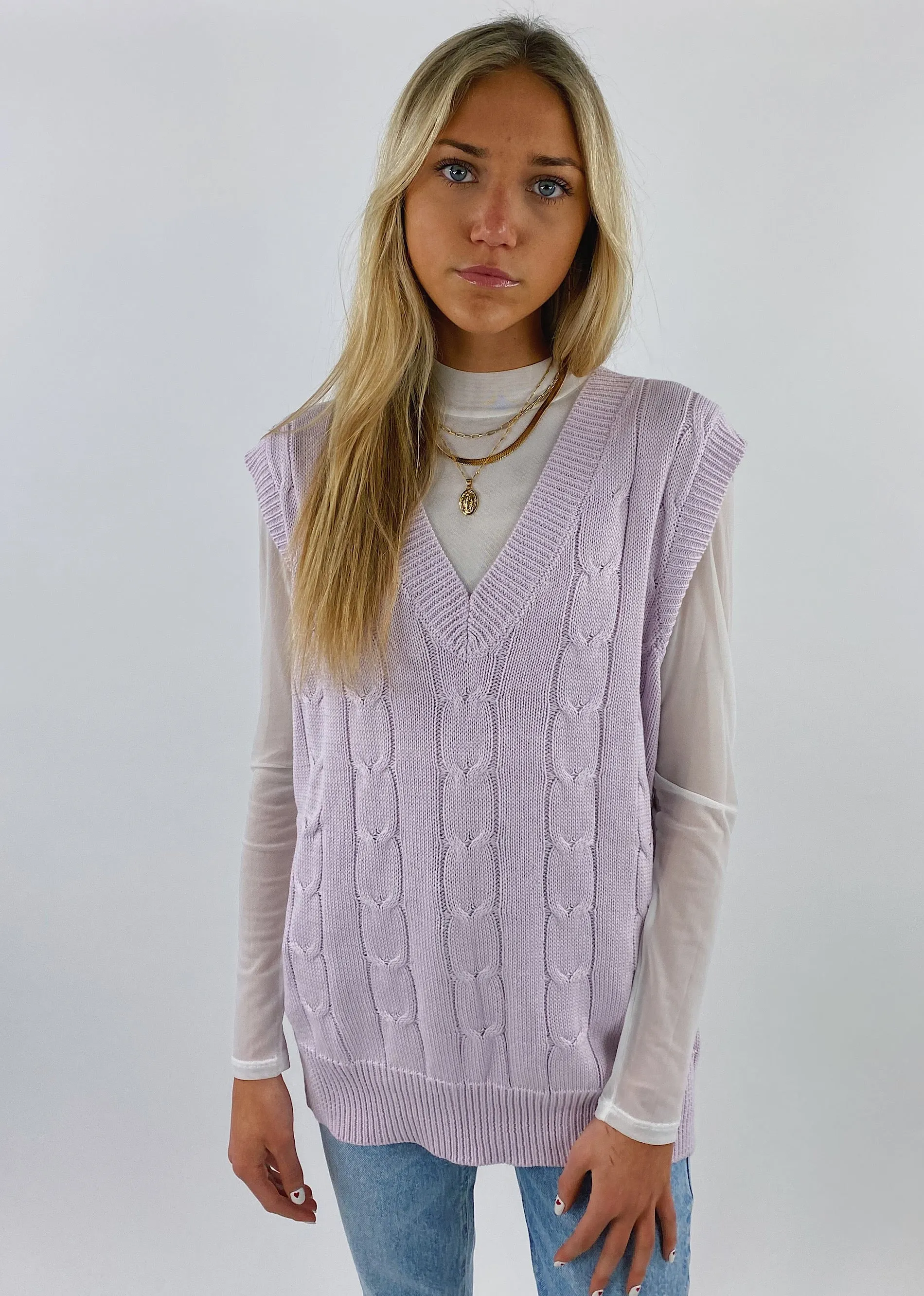 Dreamer Girl Sweater Vest ★ Lavender sold by Rock N Rags