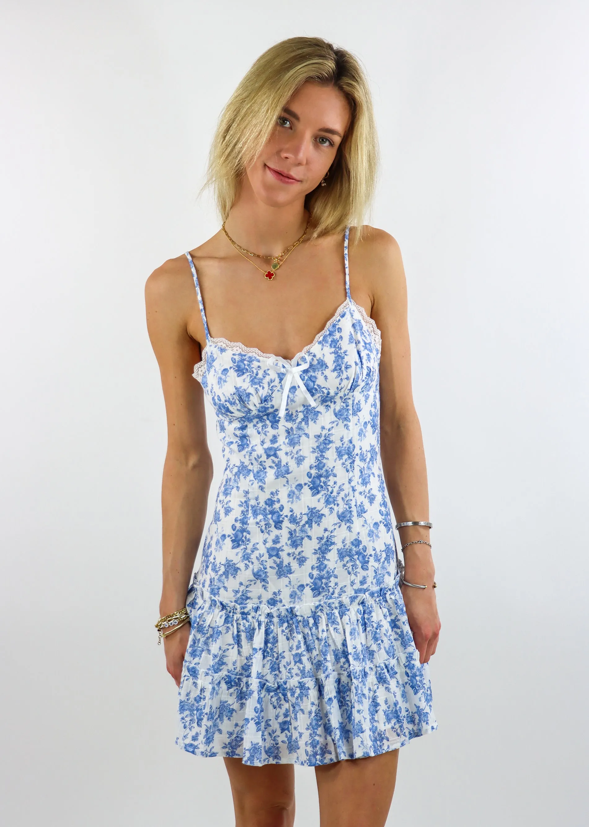 Buttercup Mini Dress ★ Blue Floral sold by Rock N Rags