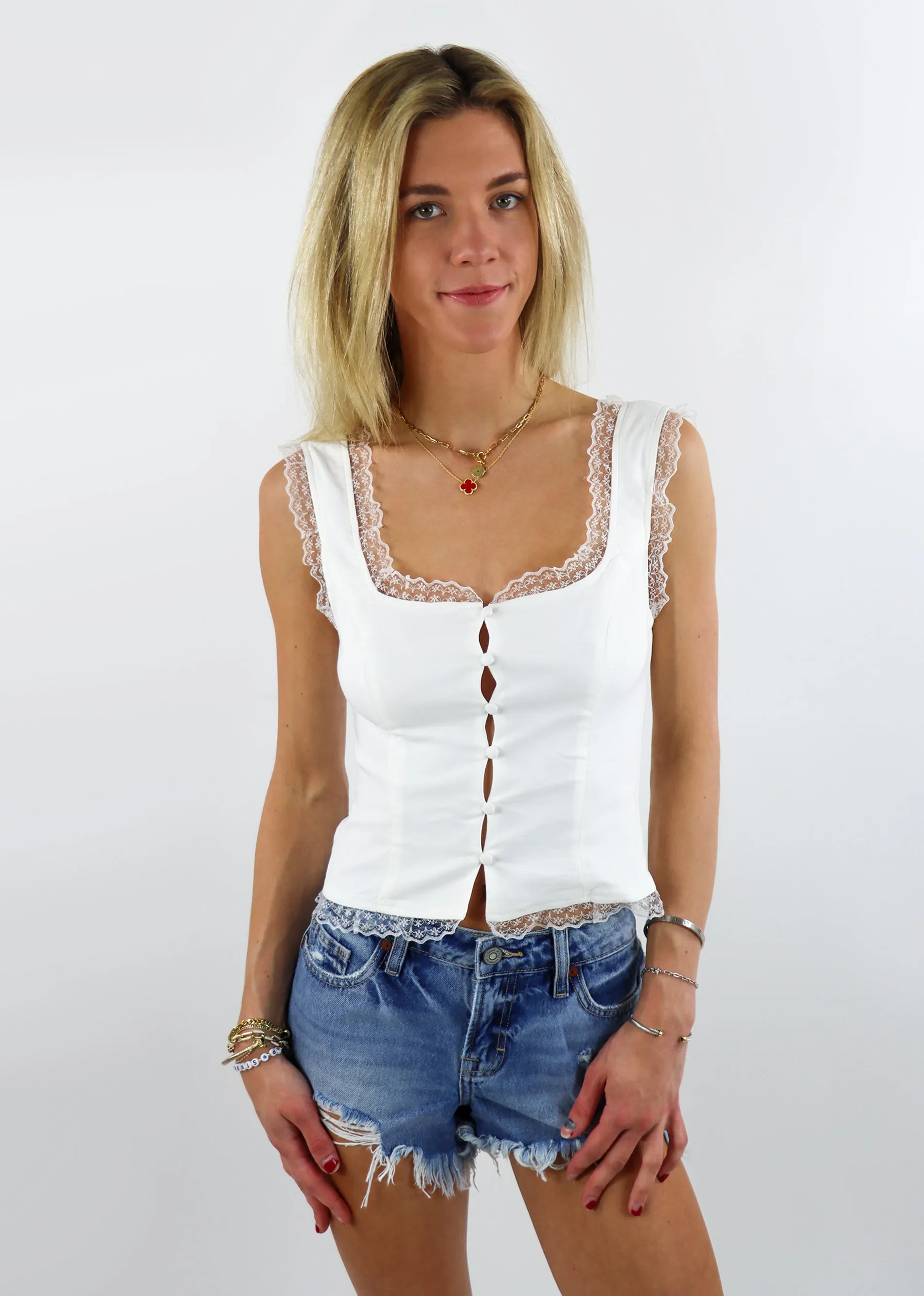 Saving Grace Corset Top ★ White sold by Rock N Rags product image thumbnail 2
