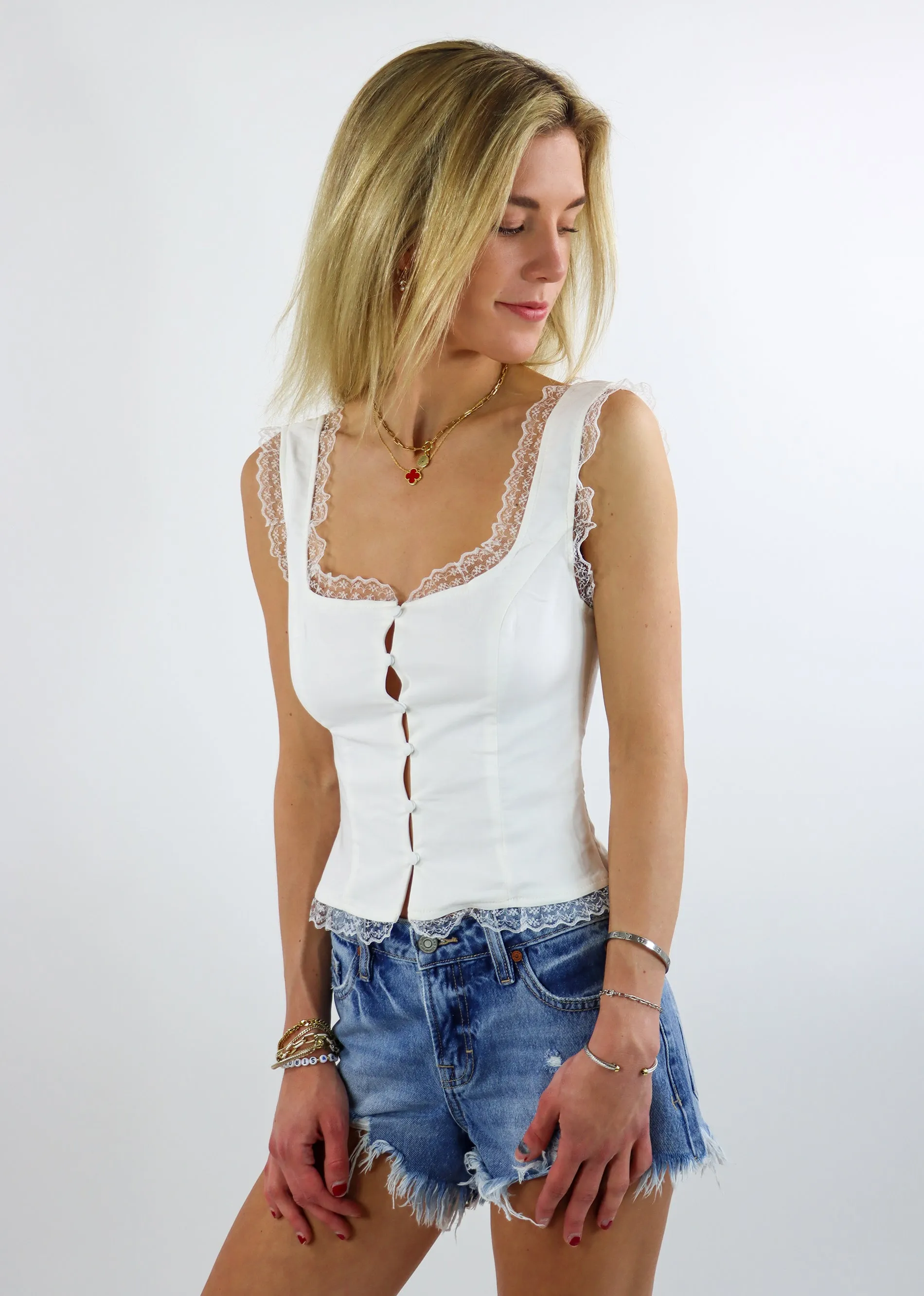 Saving Grace Corset Top ★ White sold by Rock N Rags product image thumbnail 4
