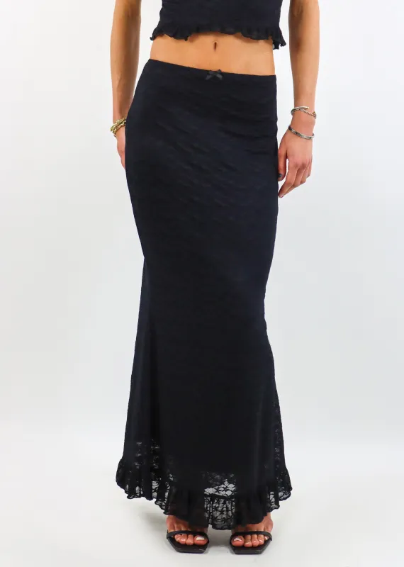 Blackbird Lace Maxi Skirt ★ Black sold by Rock N Rags