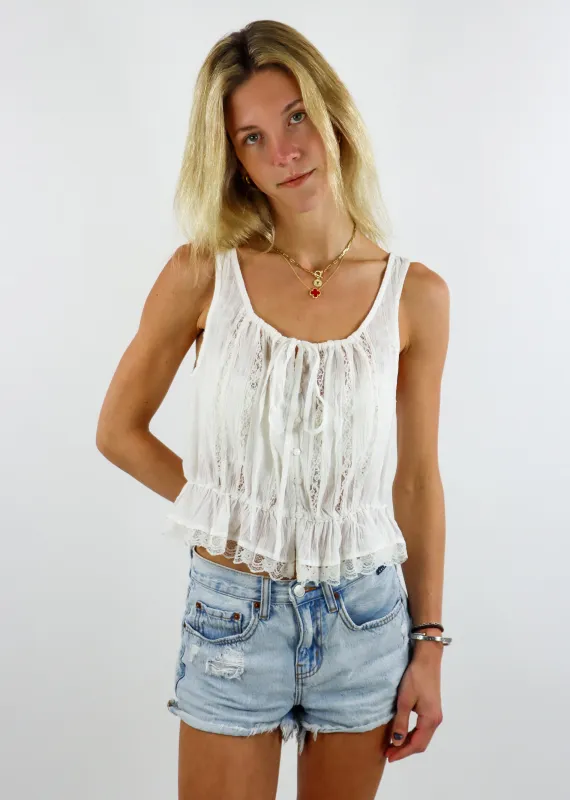 Free People Alana Lace Tank ★ Ivory sold by Rock N Rags
