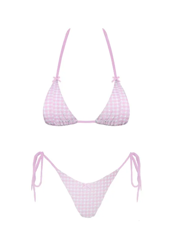 Sweetheart Gingham Bikini Top ★ Pink sold by Rock N Rags