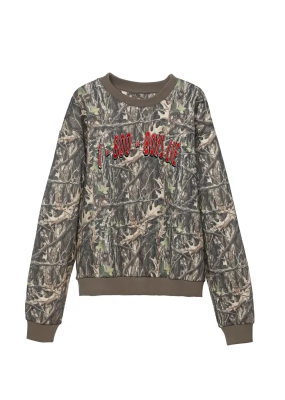 Boys Lie 1-800-Manhunt Kara Crewneck ★ Camo sold by Rock N Rags