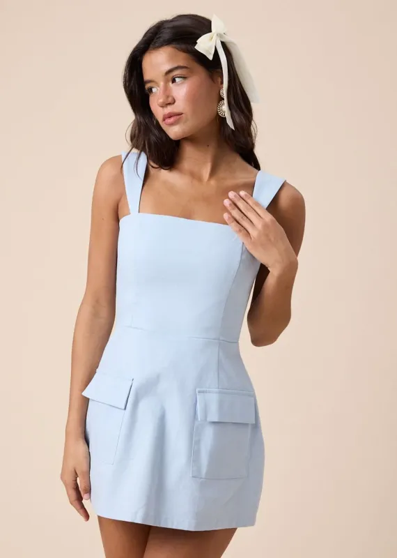 Rhiannon Mini Dress ★ Sky Blue sold by Rock N Rags