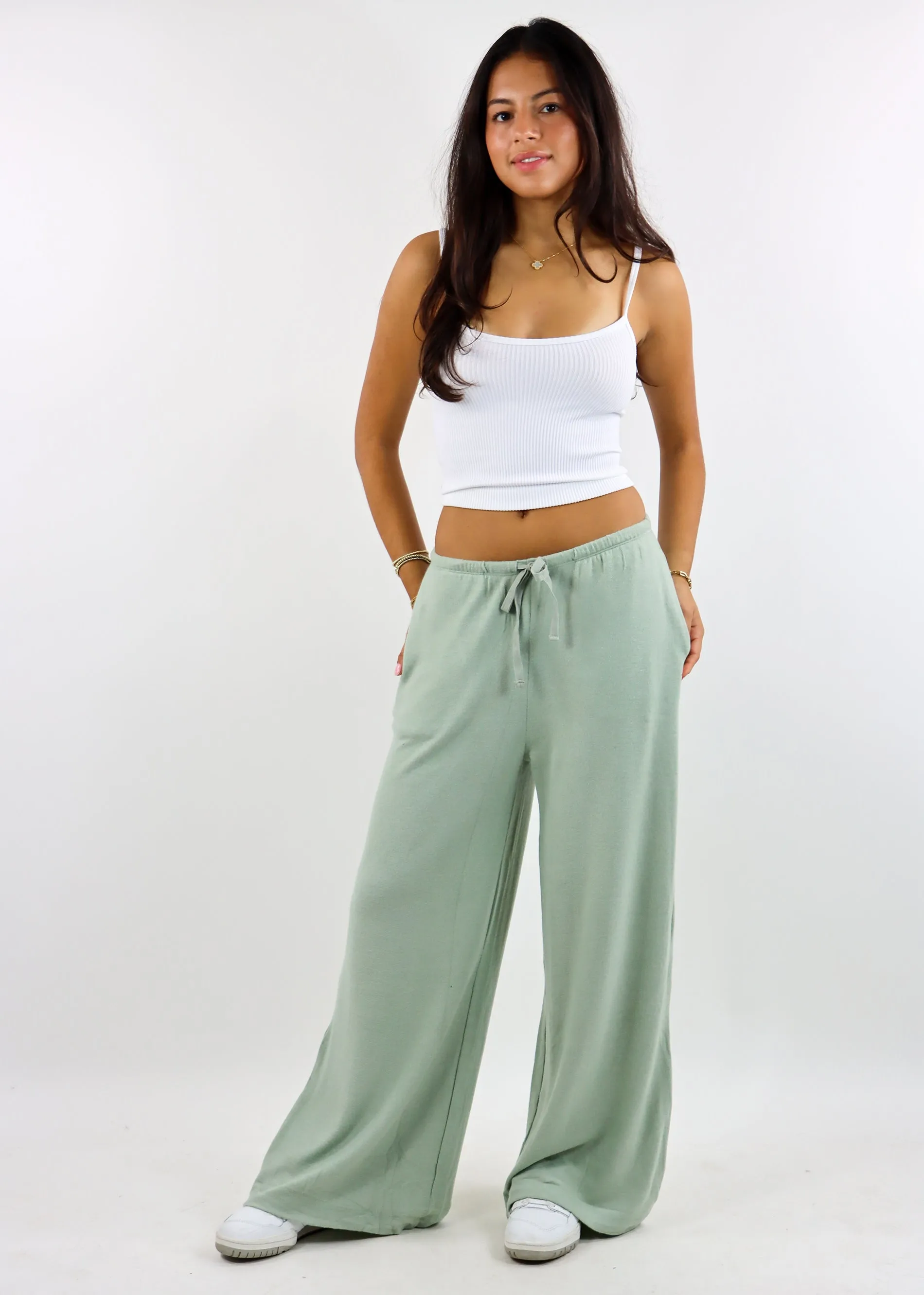 Sweet Escape Wide Leg Sweatpants ★ Sage Green sold by Rock N Rags product image thumbnail 4