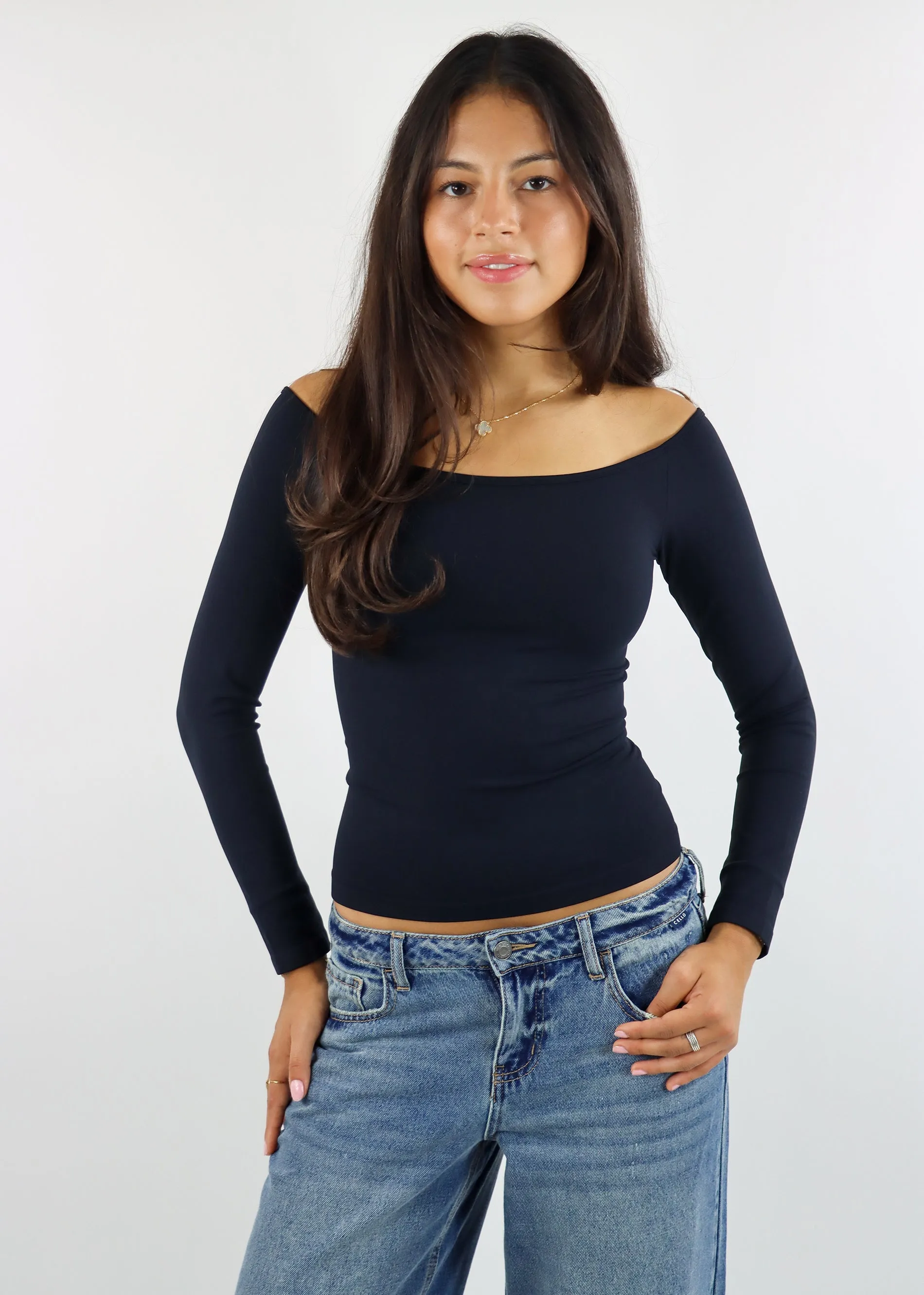 Effortless Long Sleeve Top ★ Black sold by Rock N Rags