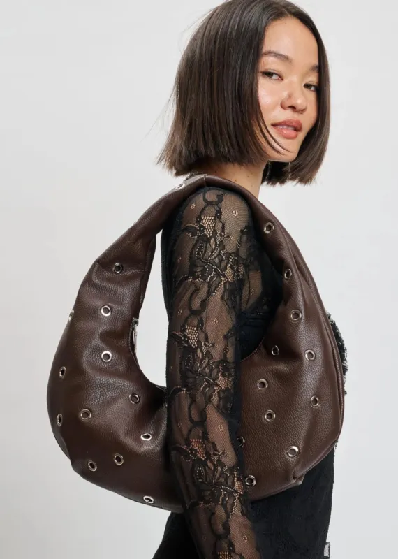 Grommet Shoulder Bag ★ Brown sold by Rock N Rags