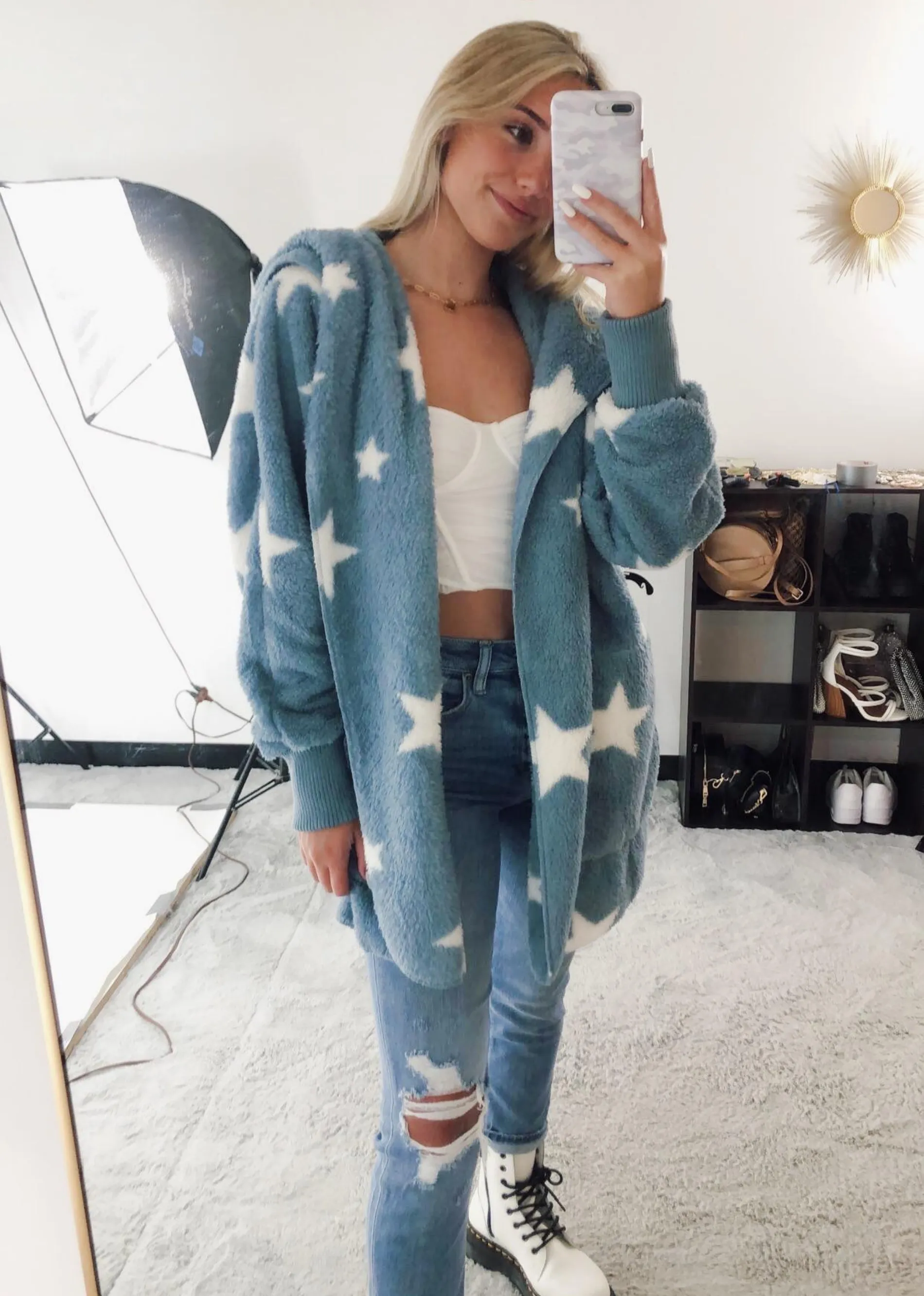 Fuzzy Star Jacket ★ Dusty Blue sold by Rock N Rags product image thumbnail 5