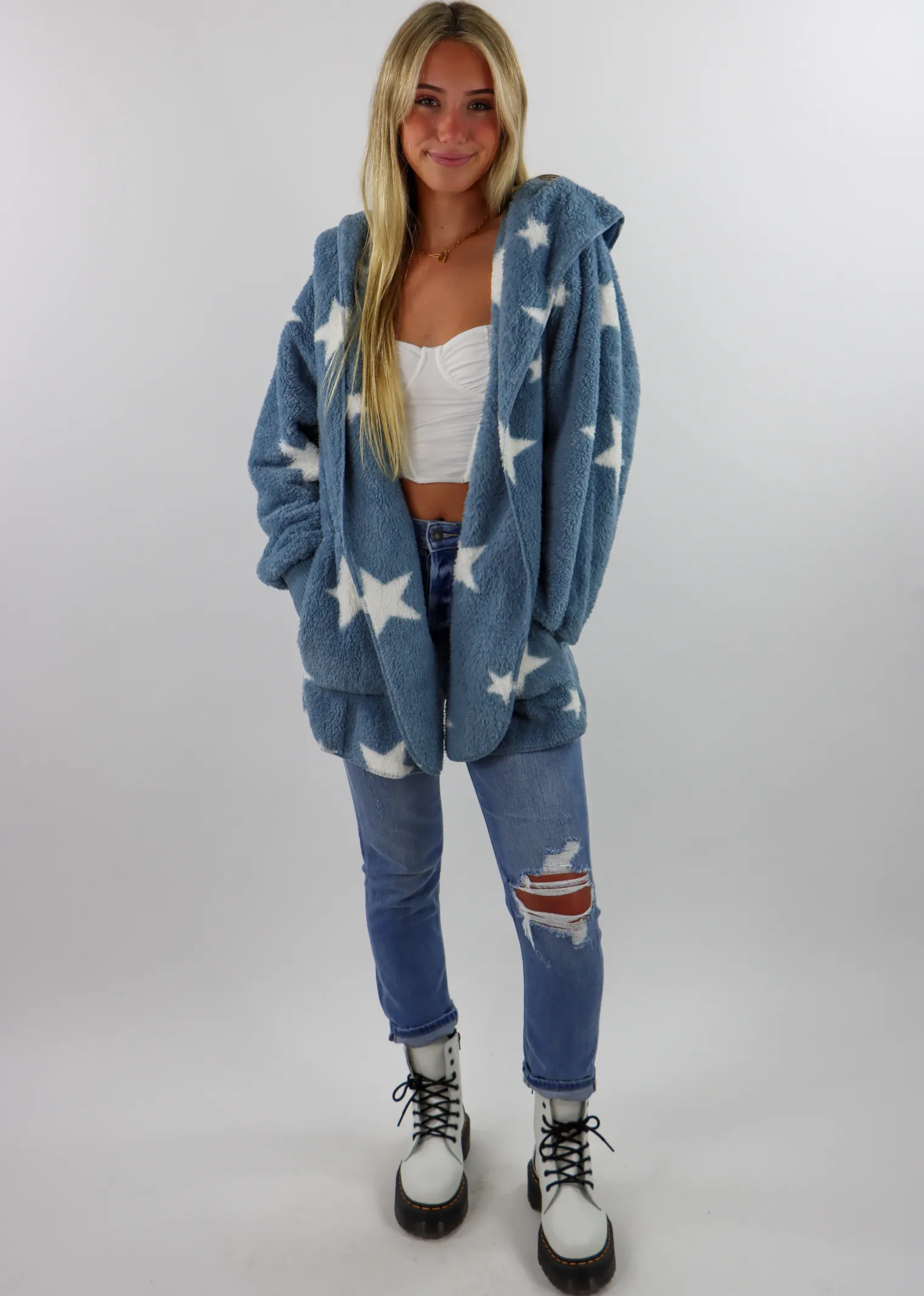 Fuzzy Star Jacket ★ Dusty Blue sold by Rock N Rags product image thumbnail 4